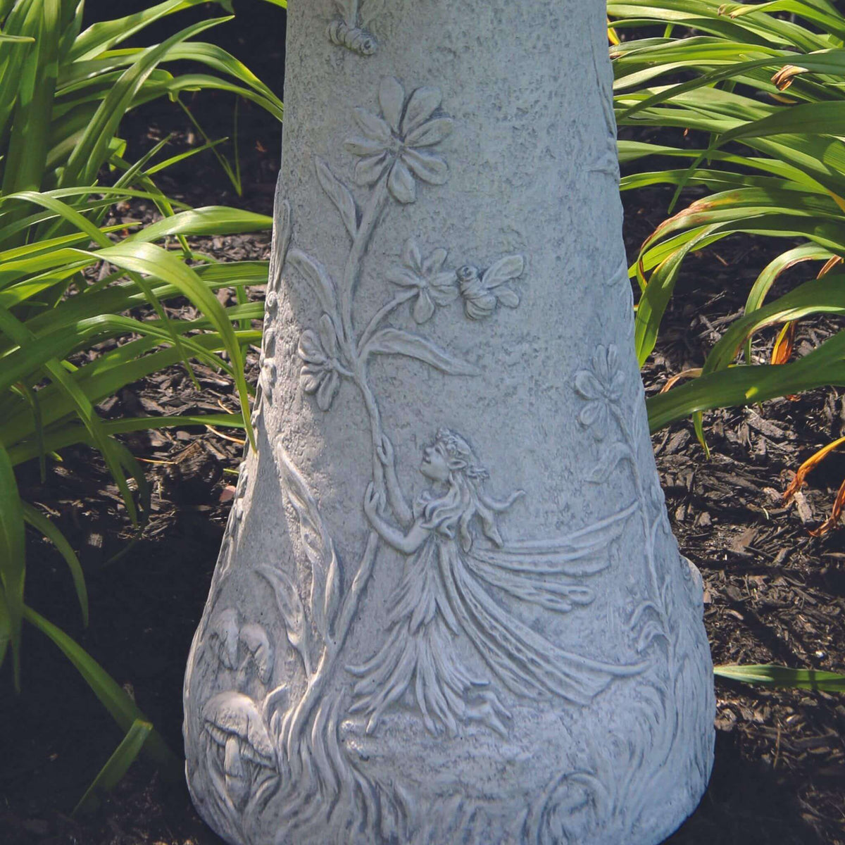 Fairy 2-Piece Concrete Bird Bath - Massarellis #9746