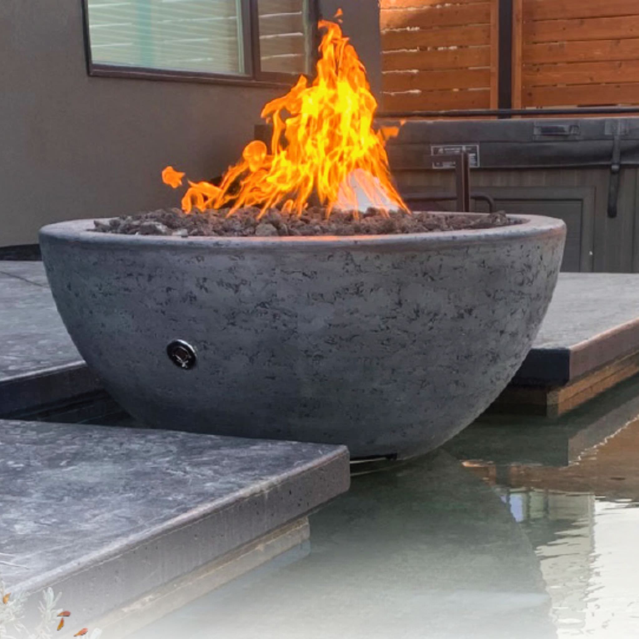 Luna Concrete Fire Bowl - The Outdoor Plus