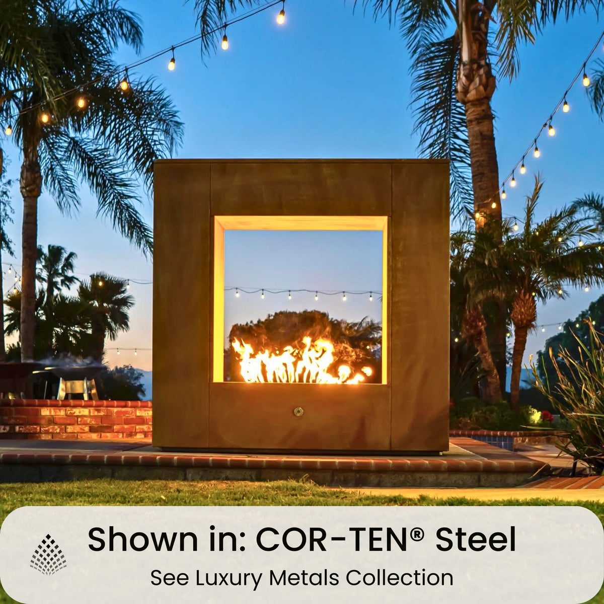 The Williams Steel Gas Fireplace - Outdoor Plus