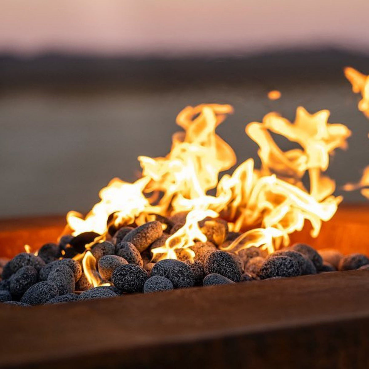 Cabo Square Gas Fire Pit in Luxury Metals - Outdoor Plus
