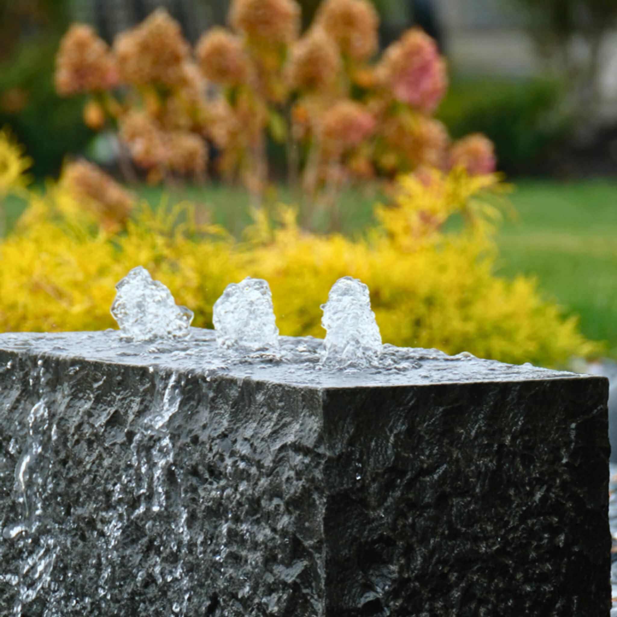 Basalt Block "Yasuyuki" Triple Drilled Fountain - Complete Kit - Blue Thumb