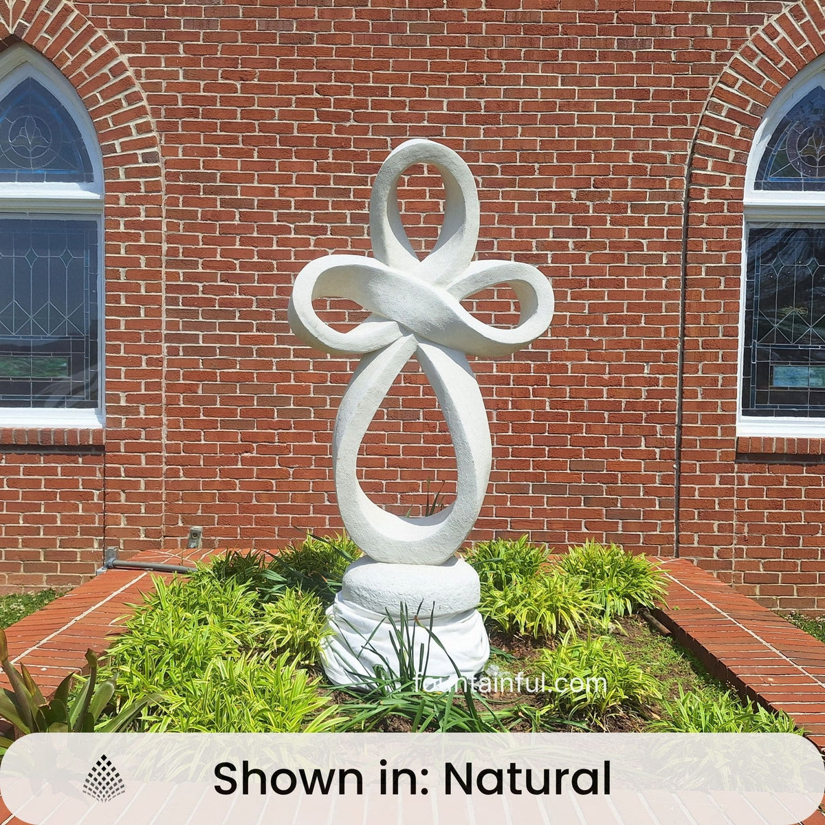 Eternity Cross 59" Concrete Garden Statue - Massarellis #1407