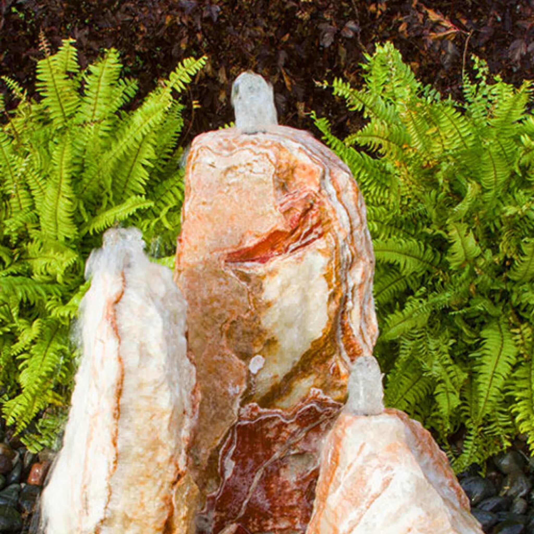 Chiseled "Sunset" 3-Column Stone Fountain - Complete Kit - Blue Thumb