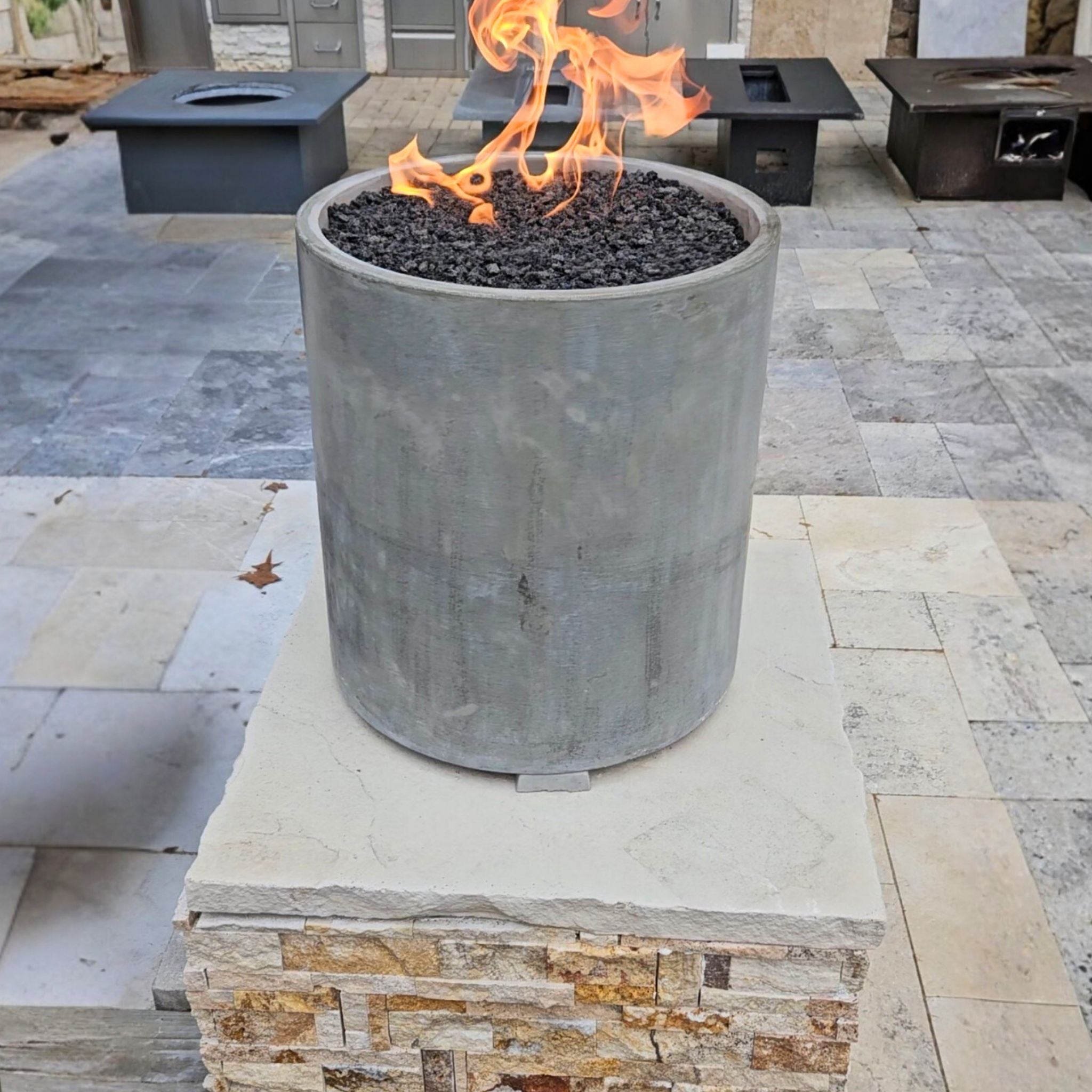 Concrete Column Gas Fire Pit - Complete Kit