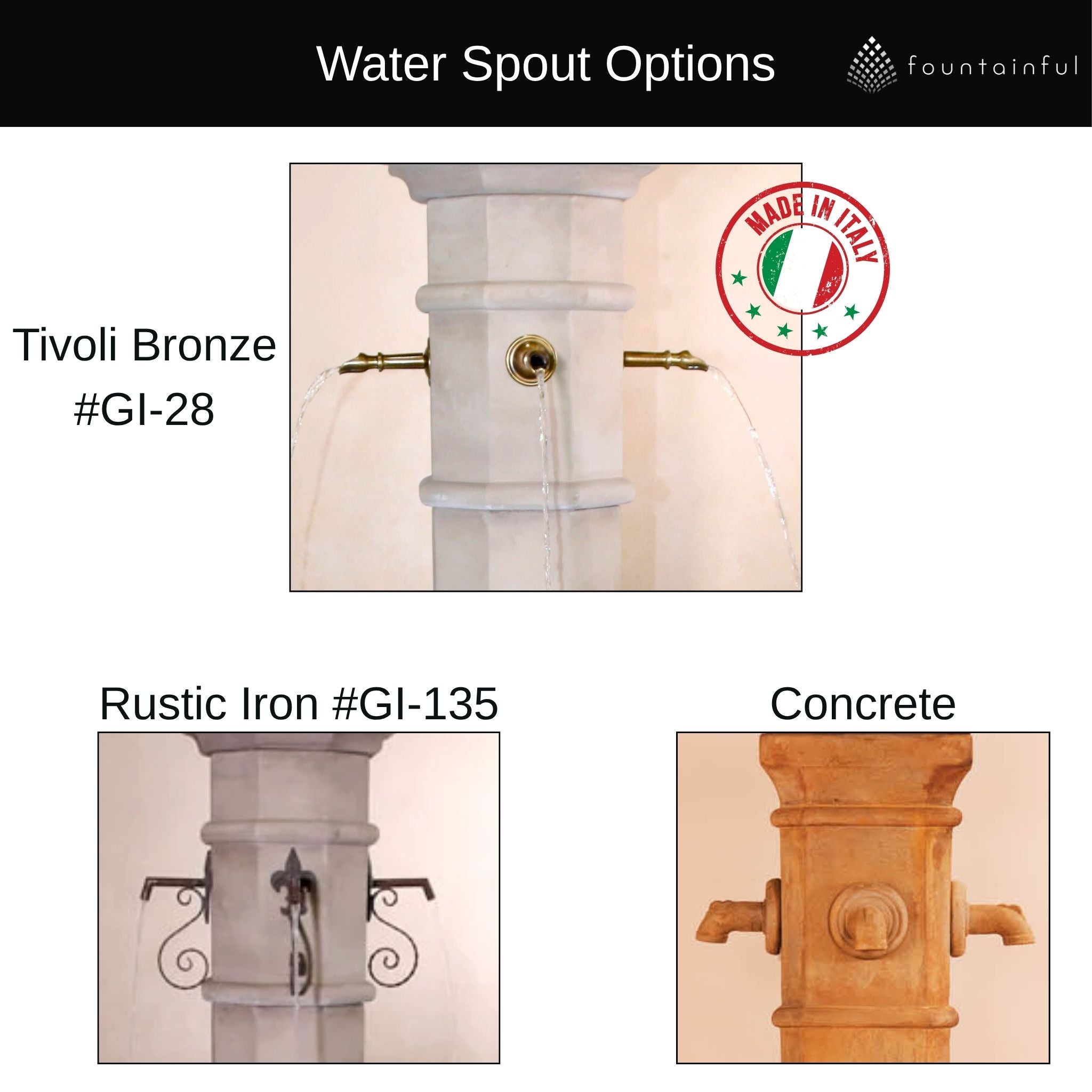 Octavius Concrete Column Pond Fountain - Giannini #1731