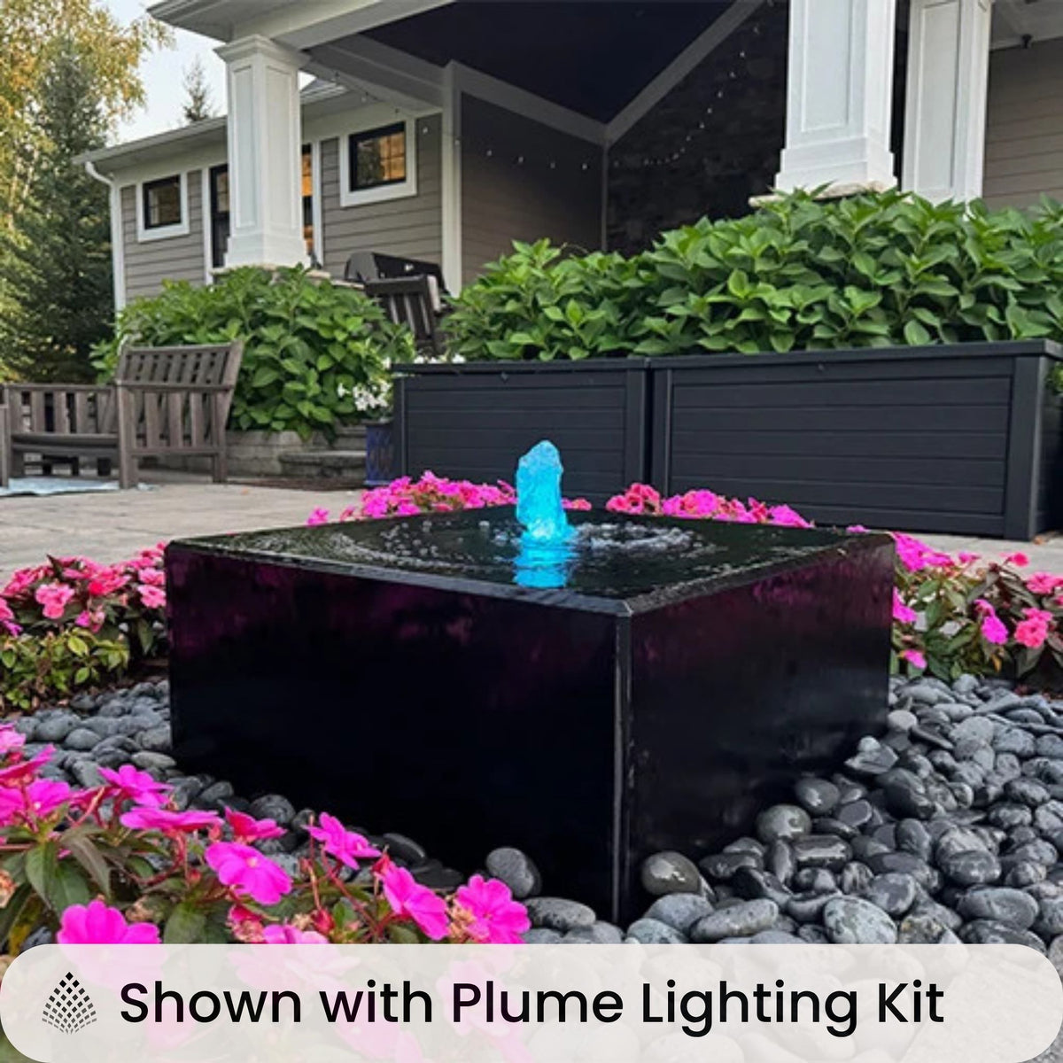 Acrylic Cuboid Block Heiho Fountain - Blue Thumb