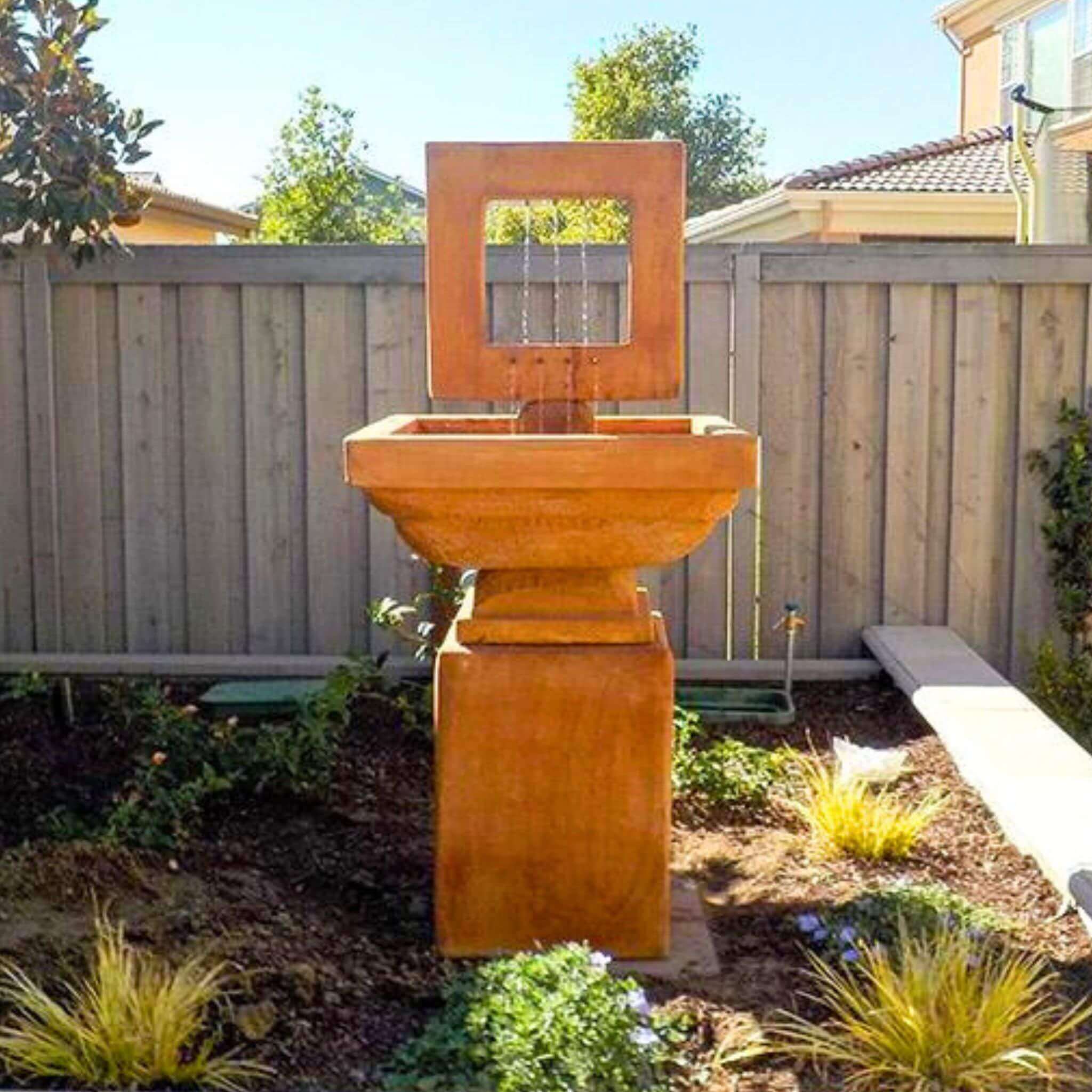 Contempo Square Concrete Fountain - Giannini #1628