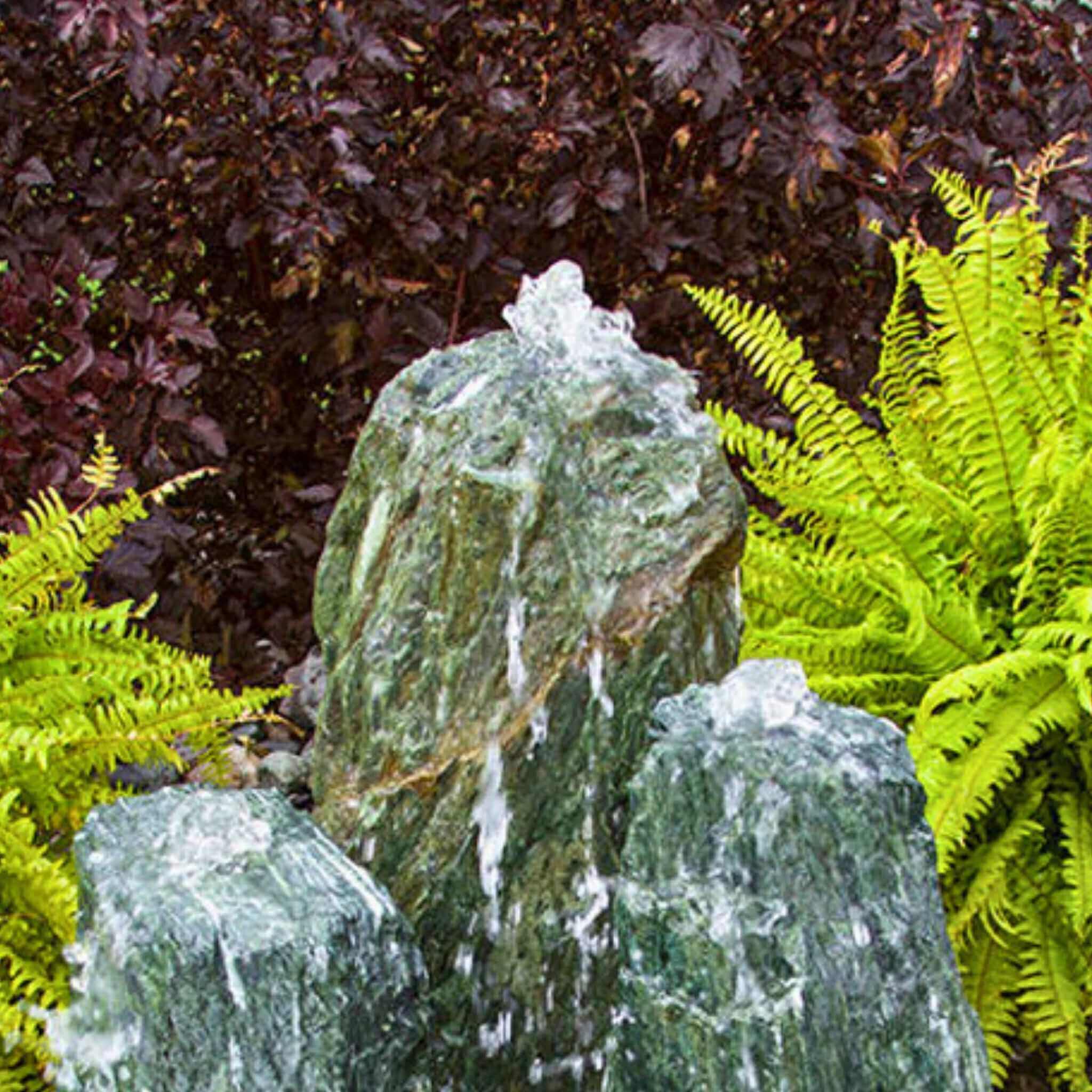 Chiseled "Sea Green" 3-Column Stone Fountain - Complete Kit - Blue Thumb