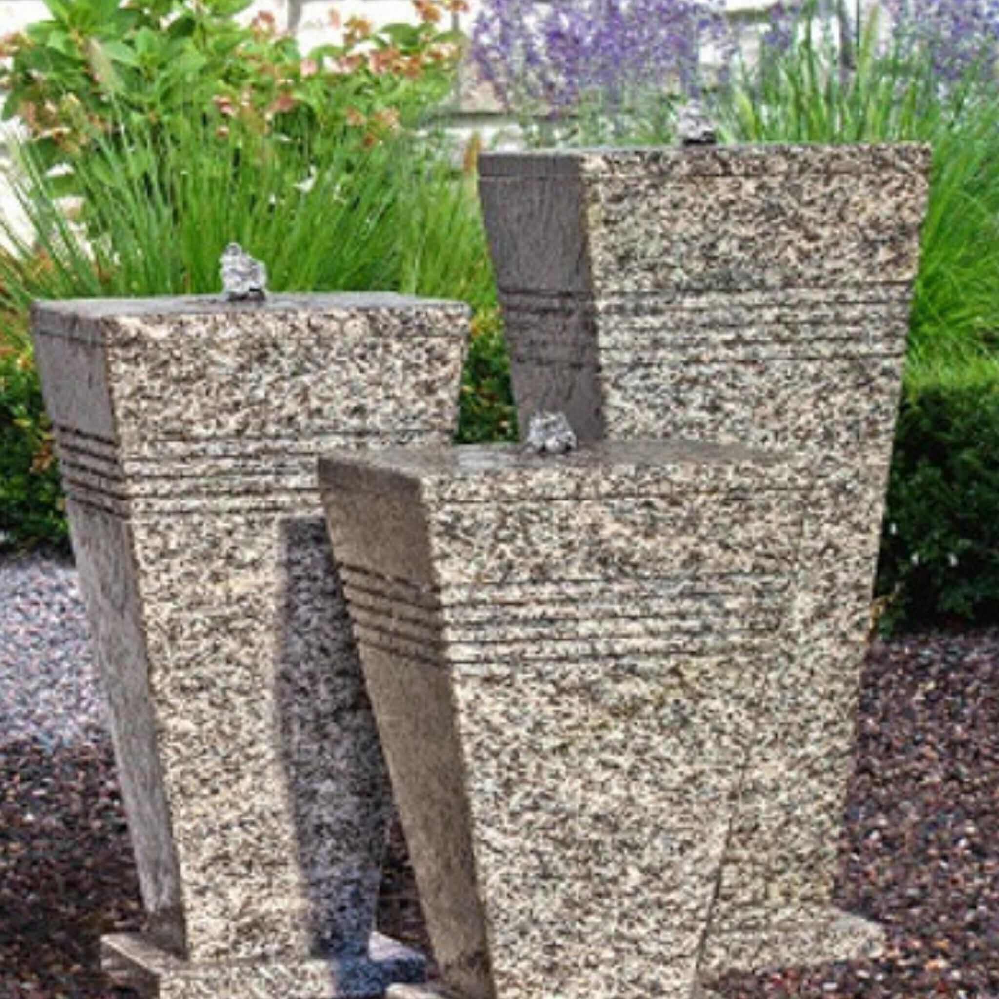 Triple Granite Urn Fountain - Complete Kit - Blue Thumb