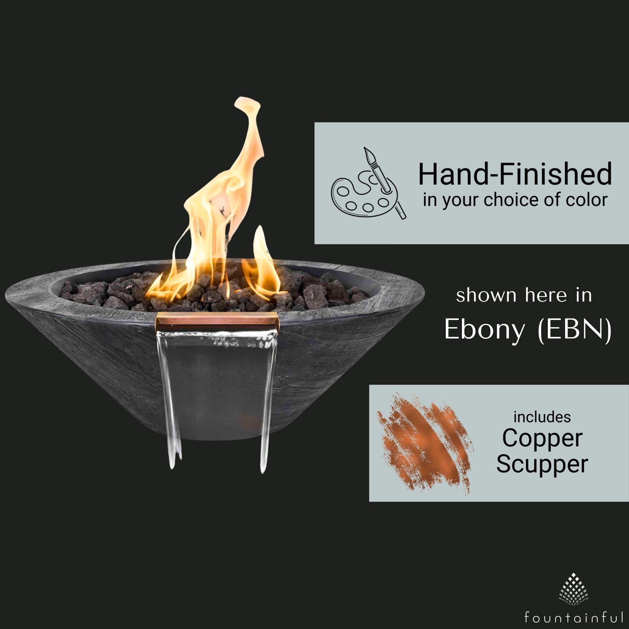 Cazo "Woodgrain" Concrete Fire & Water Bowl - The Outdoor Plus