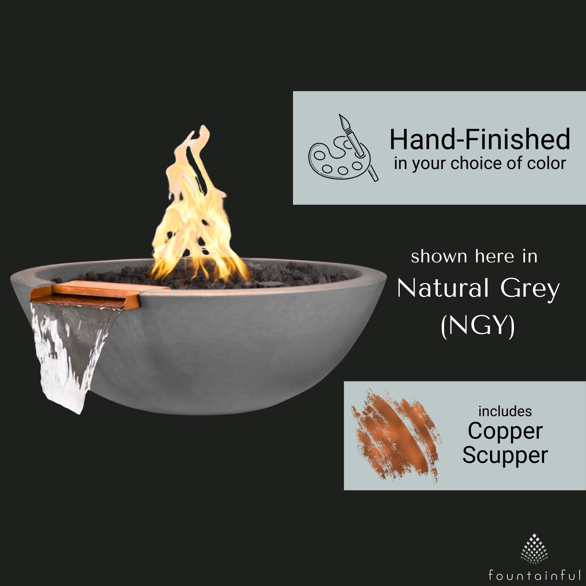 Sedona Concrete Fire & Water Bowl - The Outdoor Plus