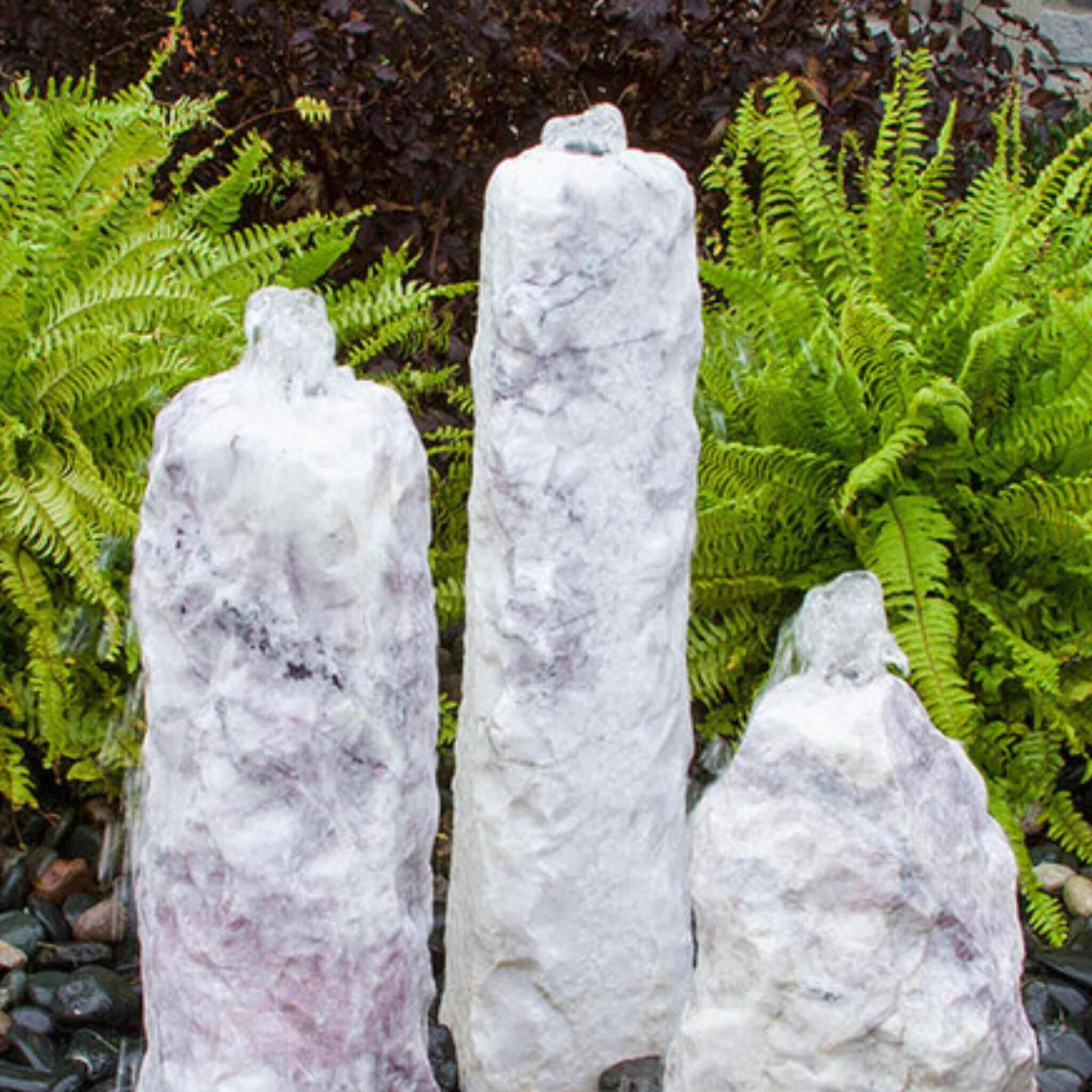 Chiseled "Lilac" 3-Column Stone Fountain - Complete Kit - Blue Thumb