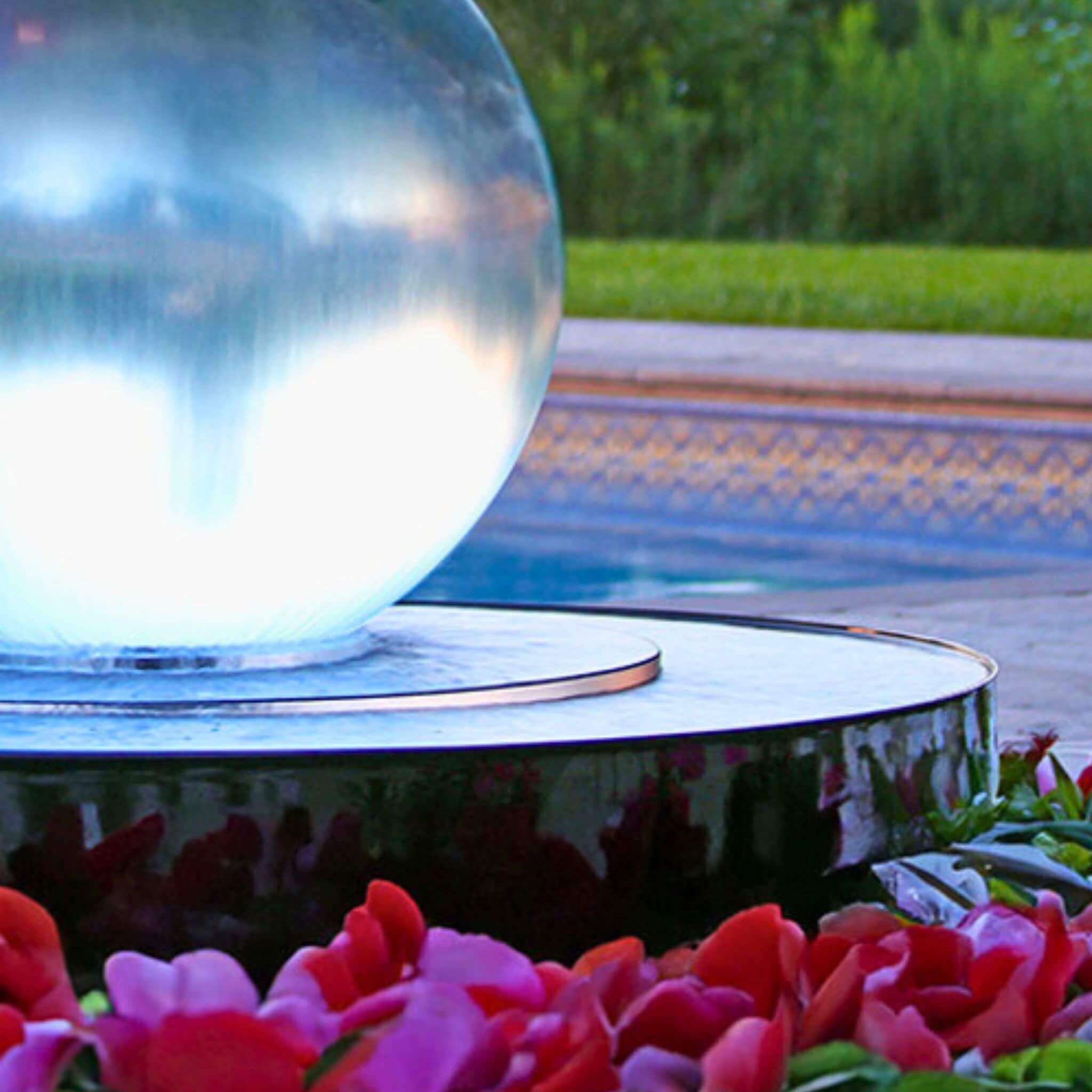 Crystal Sphere (24") Water Fountain - Complete Kit - Blue Thumb