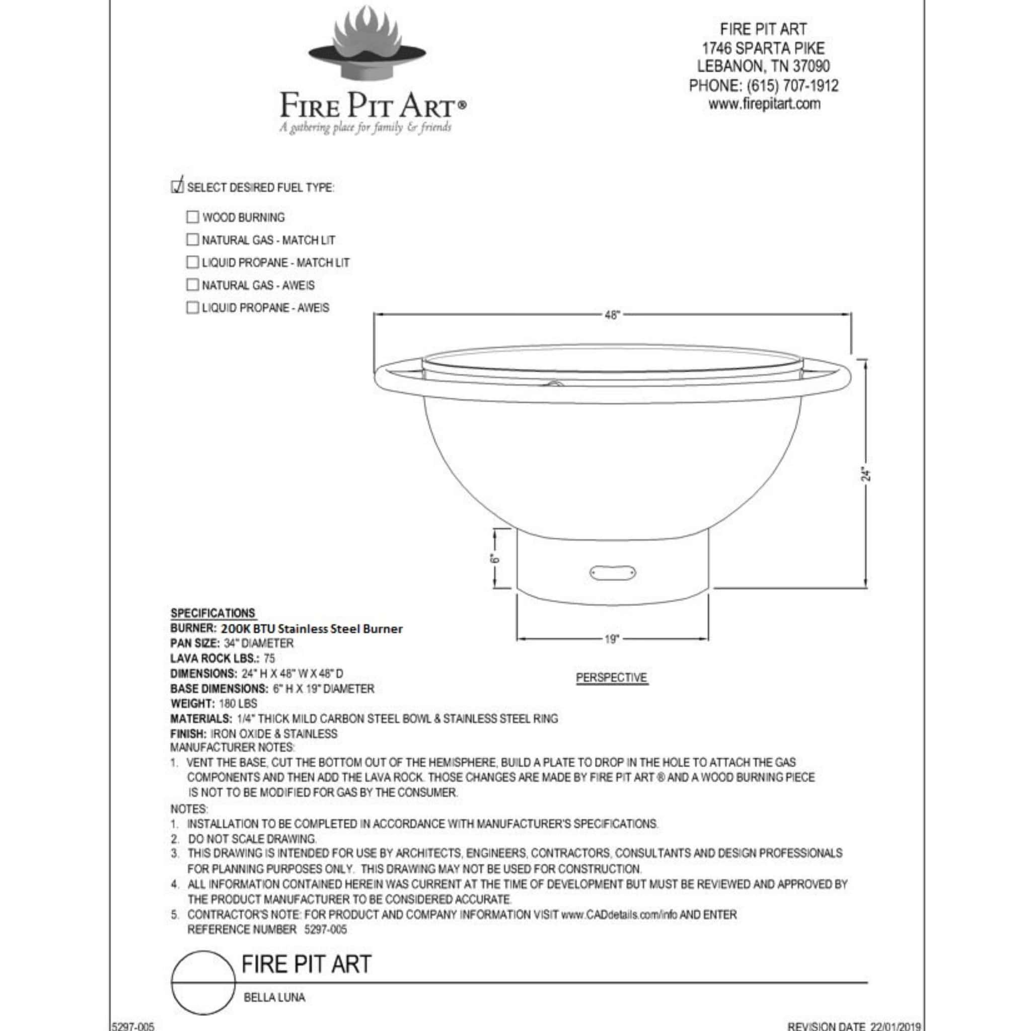 Bella Luna Wood Burning Fire Pit in Steel - Fire Pit Art