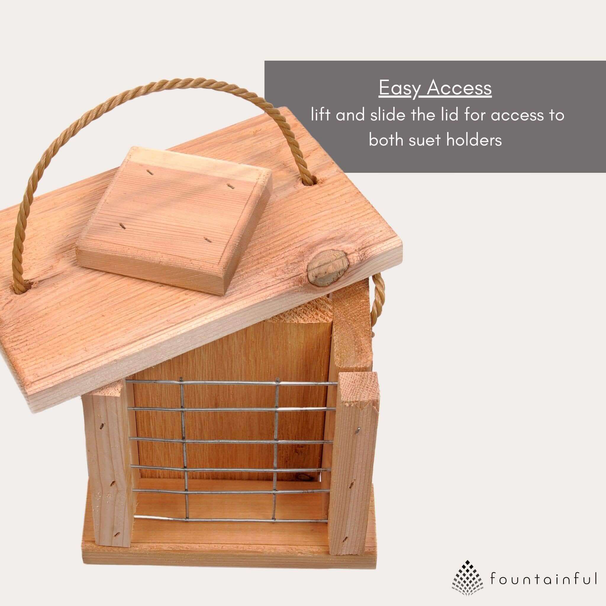 Suet 2-Cake Hanging Bird Feeder - Cedar Wood | Winter Woodworks