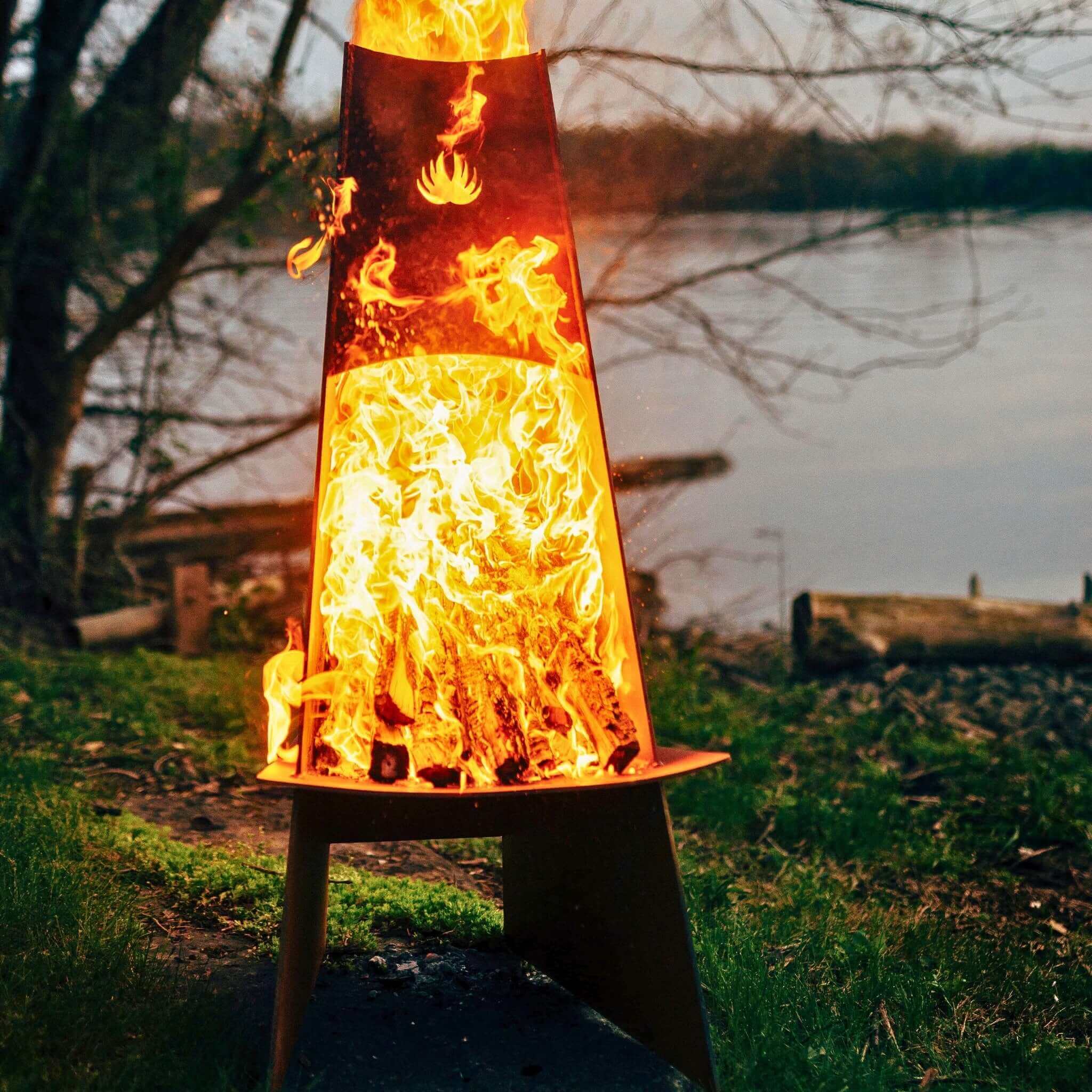 Vesuvius Wood Burning Fire Pit in Steel - Fire Pit Art