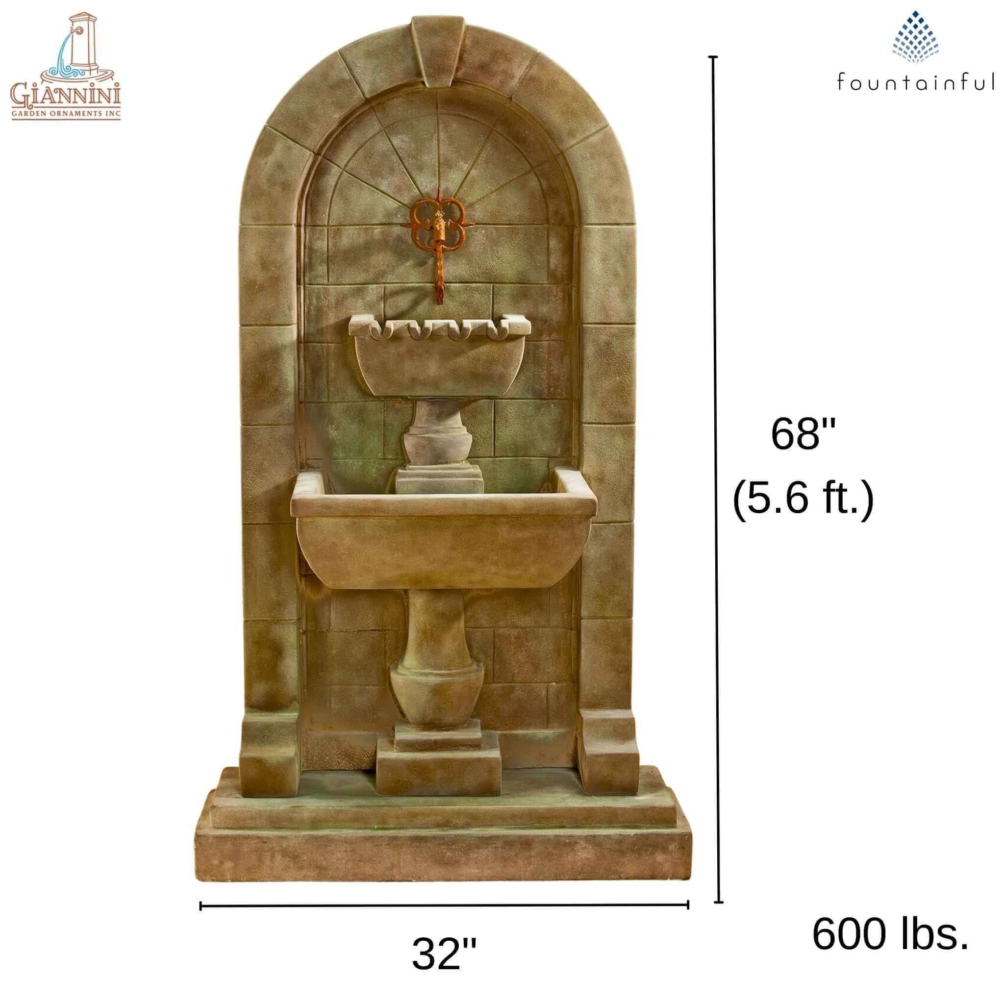 Monterosso Concrete Wall Fountain - Giannini #1620