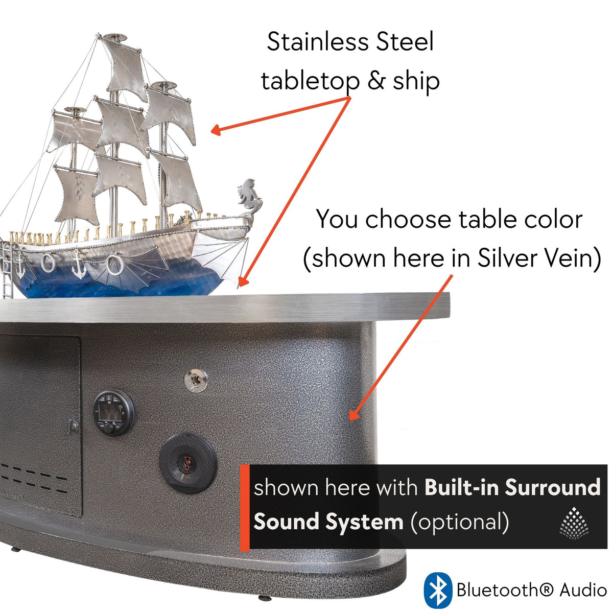 La Pinta Steel Gas Fire Table - Outdoor Plus