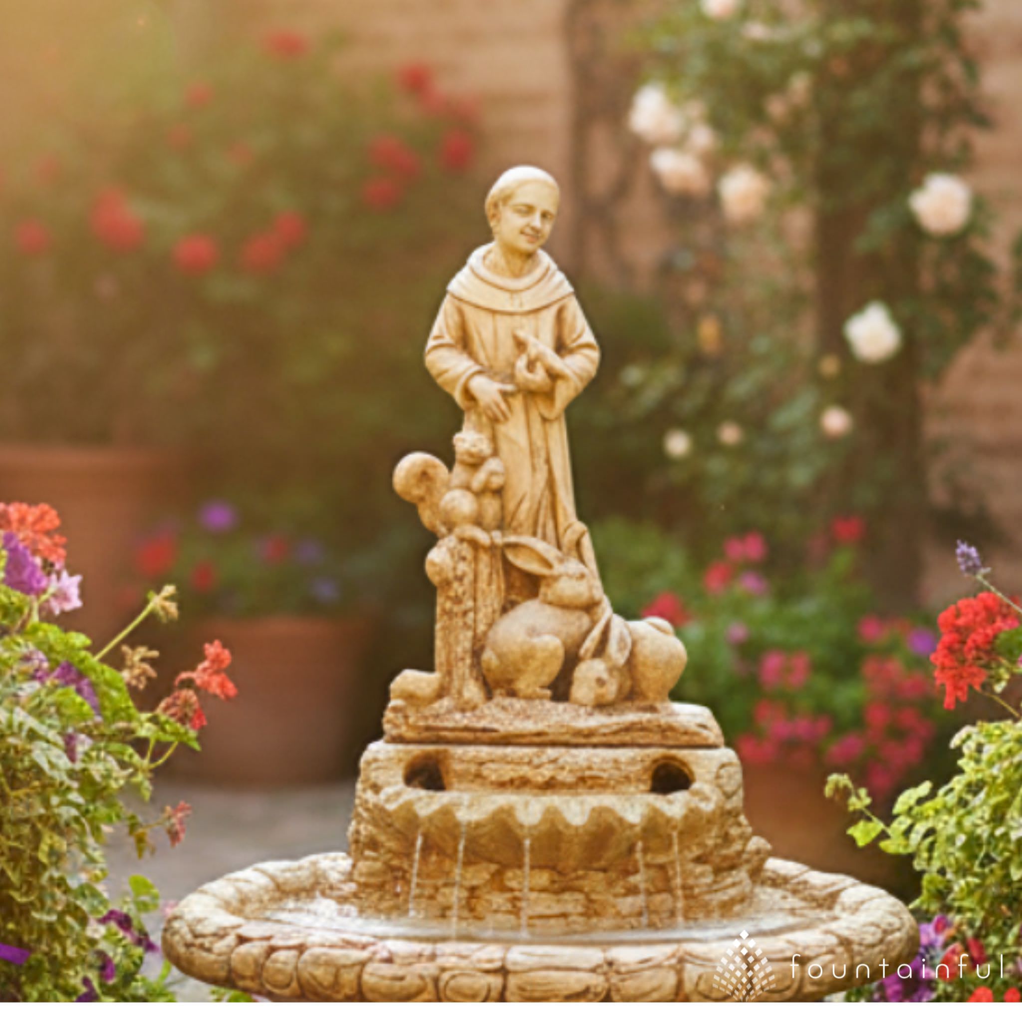 St. Francis Concrete Fountain - Fiore #2012