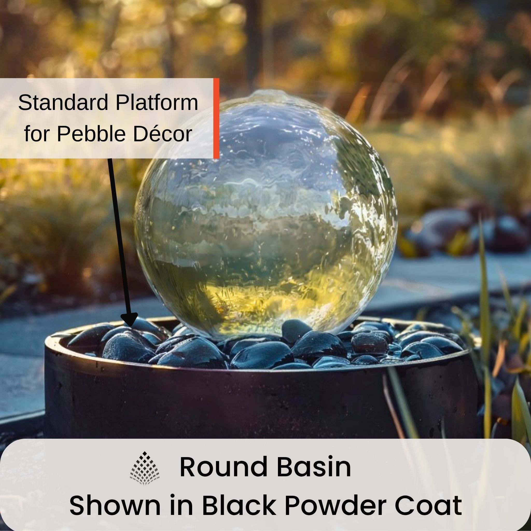 Crystal Sphere (Up to 48") Water Fountain - Aura Waterfalls