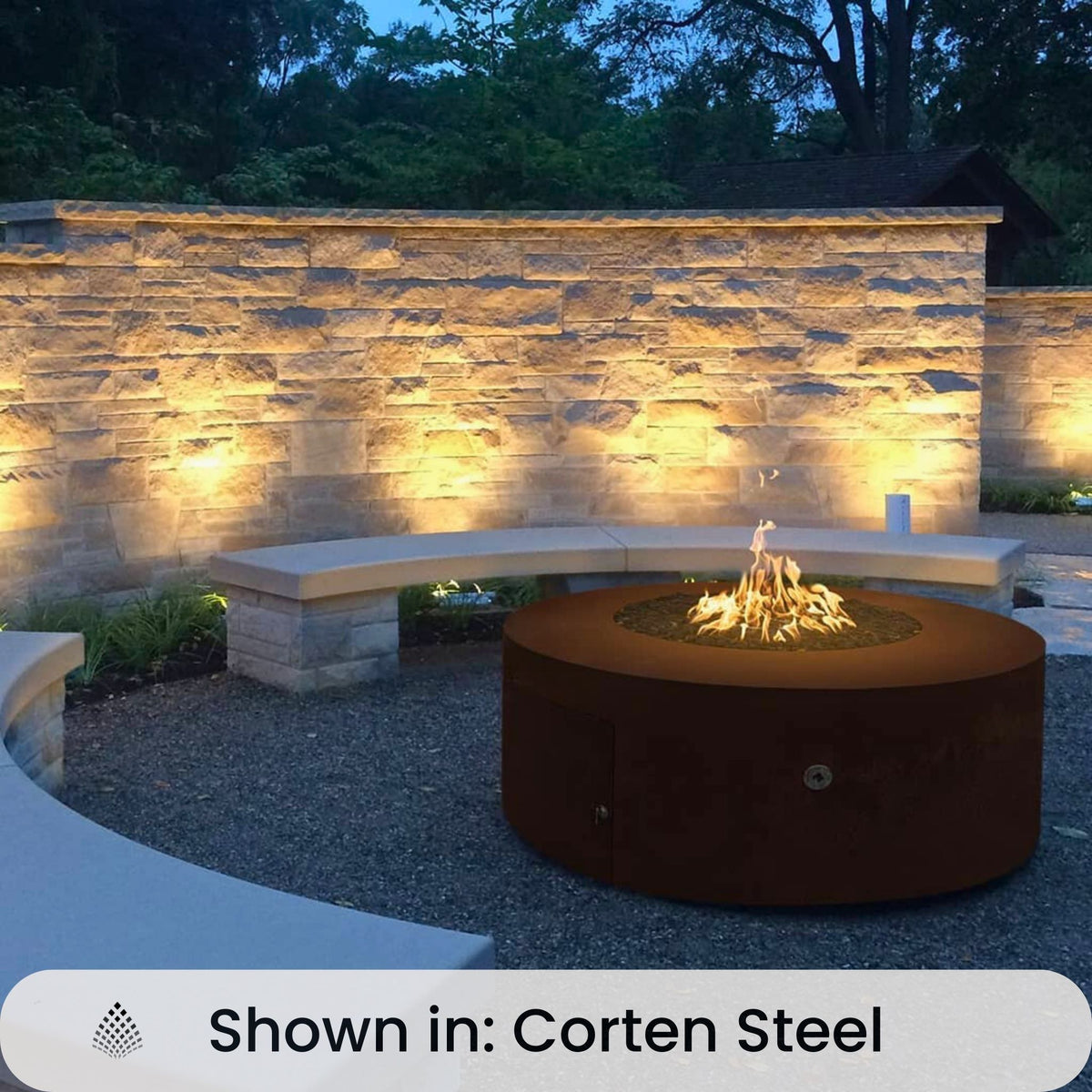 Unity Round Gas Fire Pit in Luxury Metals - Outdoor Plus