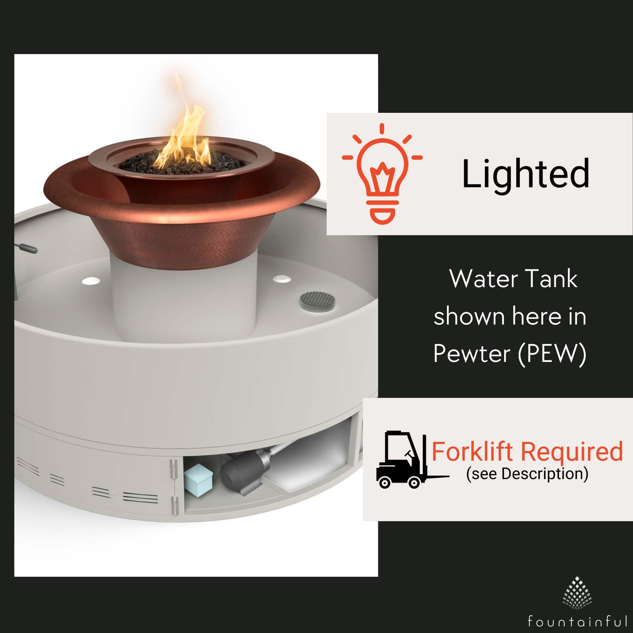 Olympian 360° Spill Round Fire & Water Fountain - Outdoor Plus