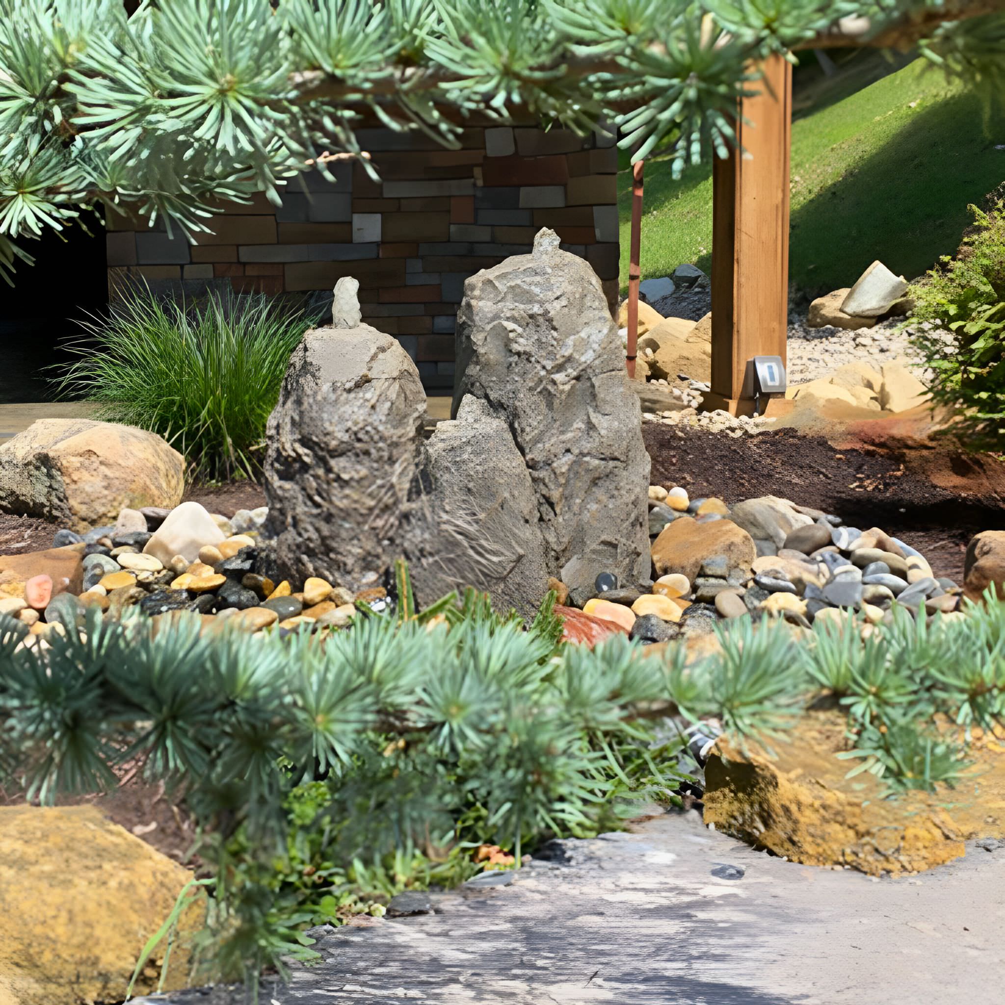 Triple Matterhorn GFRC Boulder Fountain - Complete Kit - Blue Thumb
