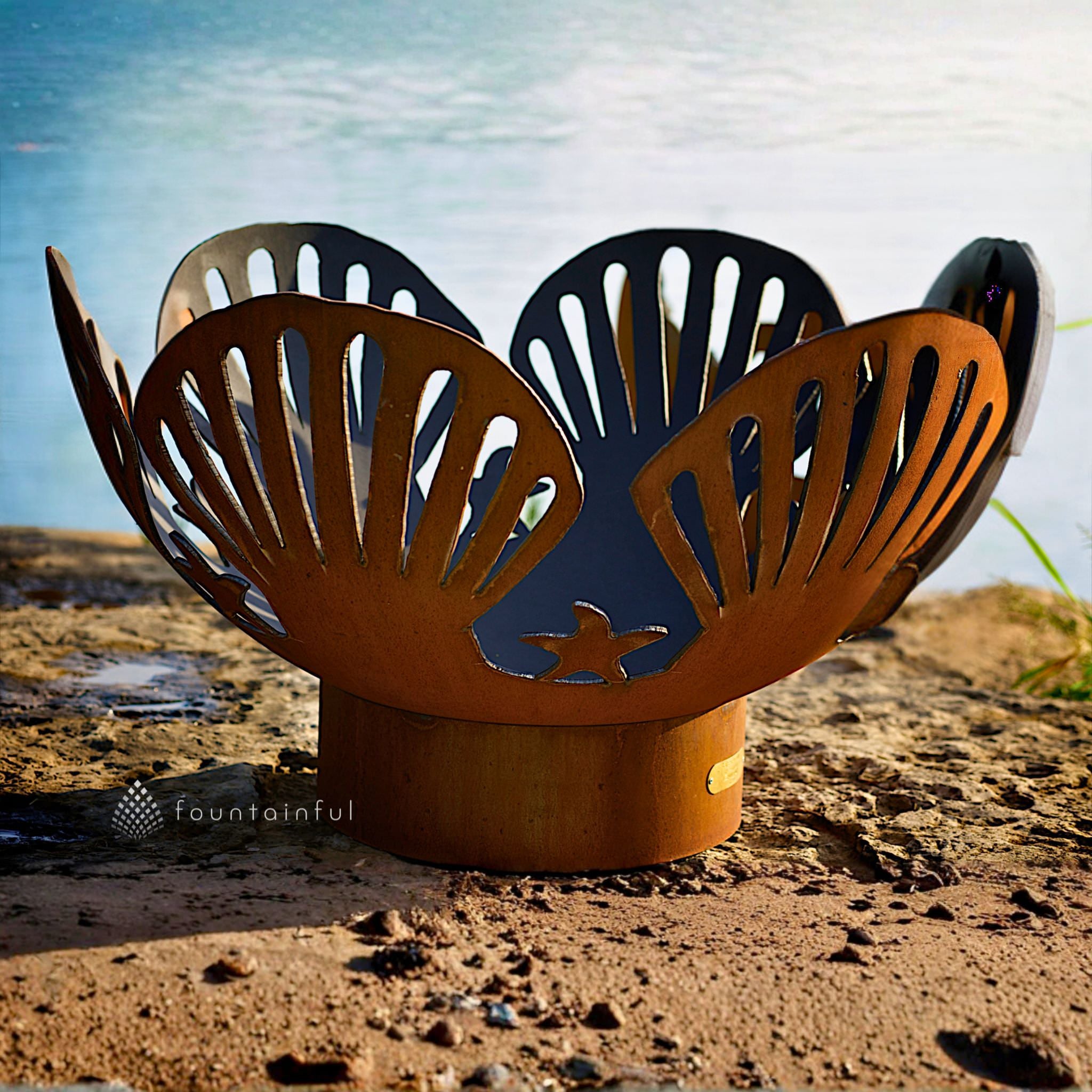 Barefoot Beach Gas Fire Pit in Steel - Fire Pit Art