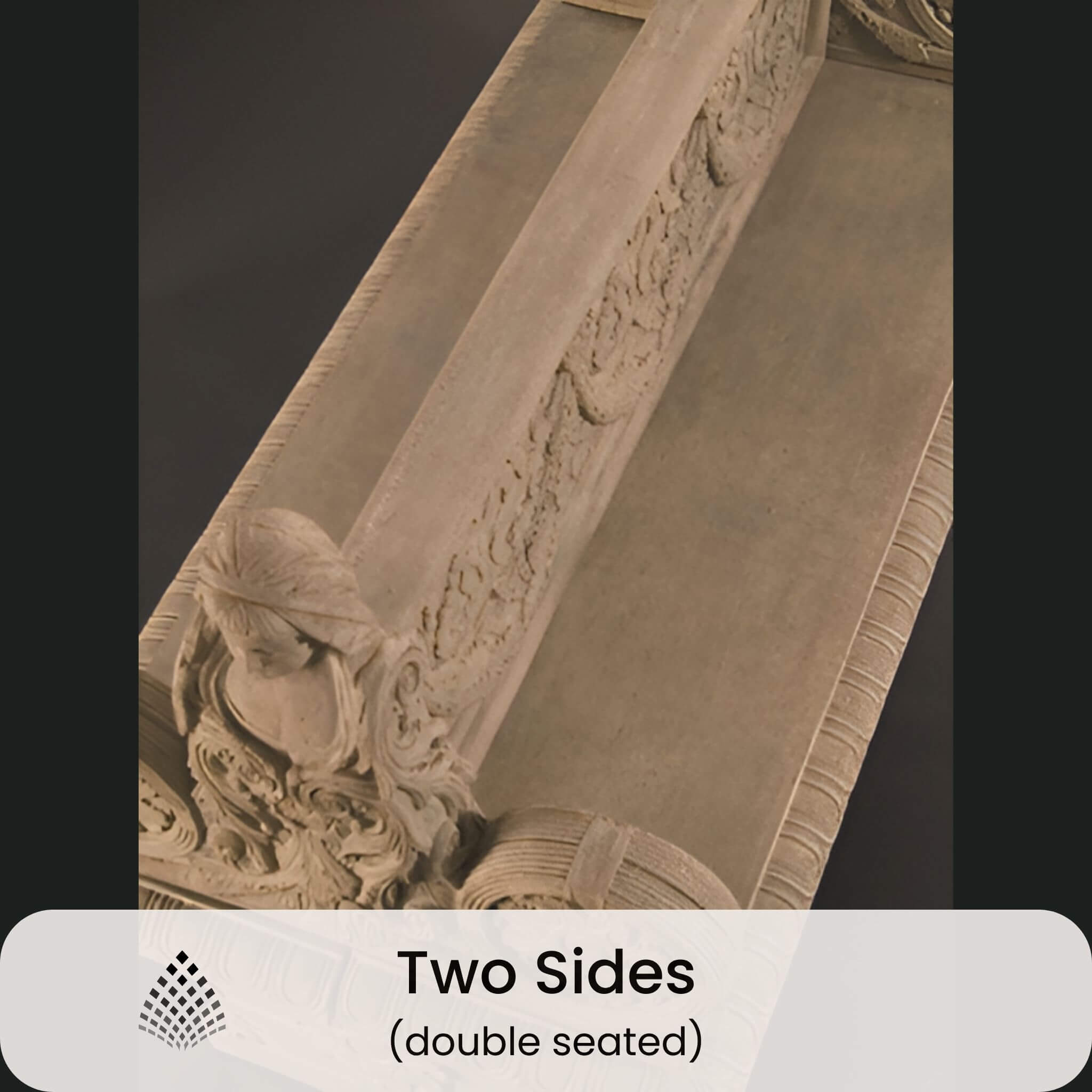 Bench of Nobility 2-Sided Concrete Garden Bench - Fiore #629