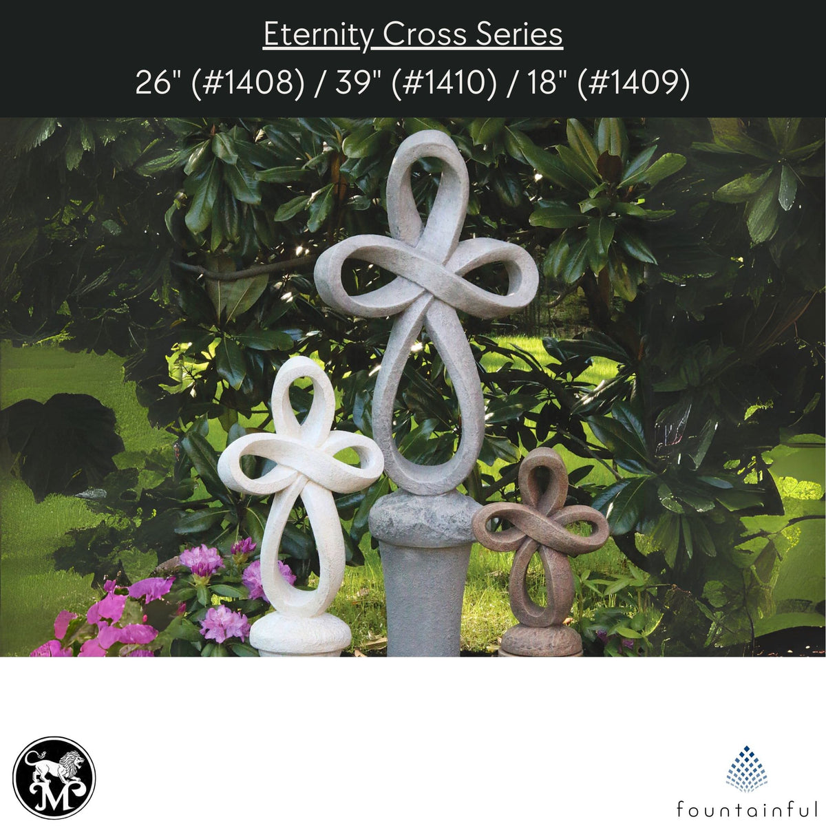 Eternity Cross Concrete Garden Statues - Massarellis