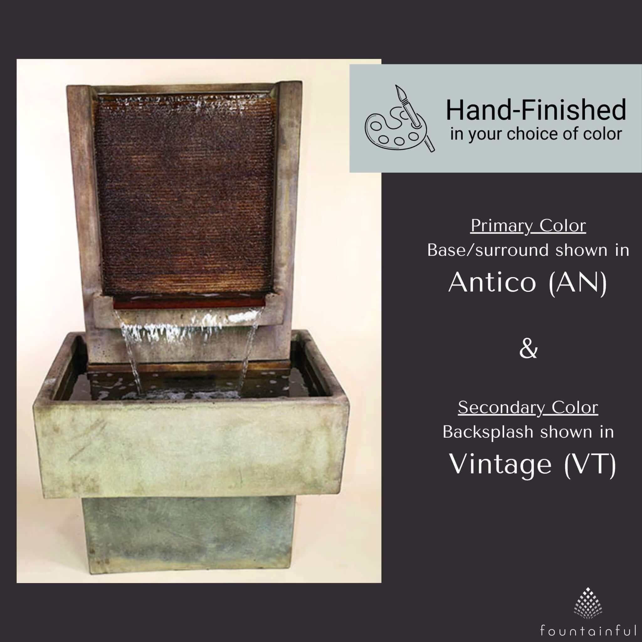 Brentwood Concrete Wall Fountain SHORT with Base - Giannini #1765