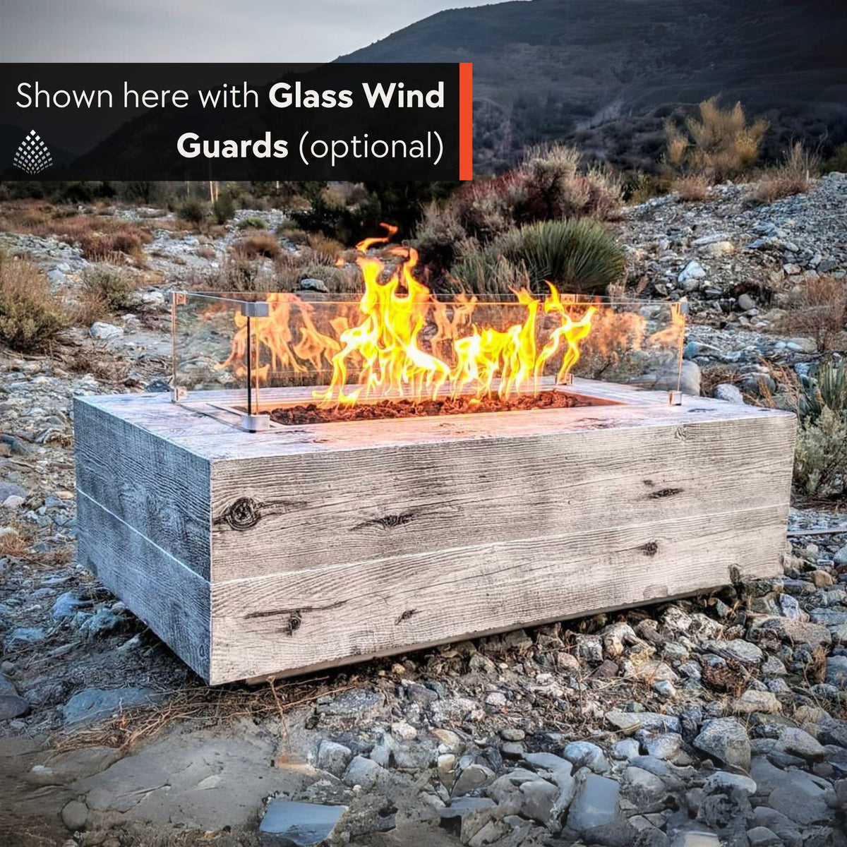 Coronado "Woodgrain" Concrete Gas Fire Pit - The Outdoor Plus