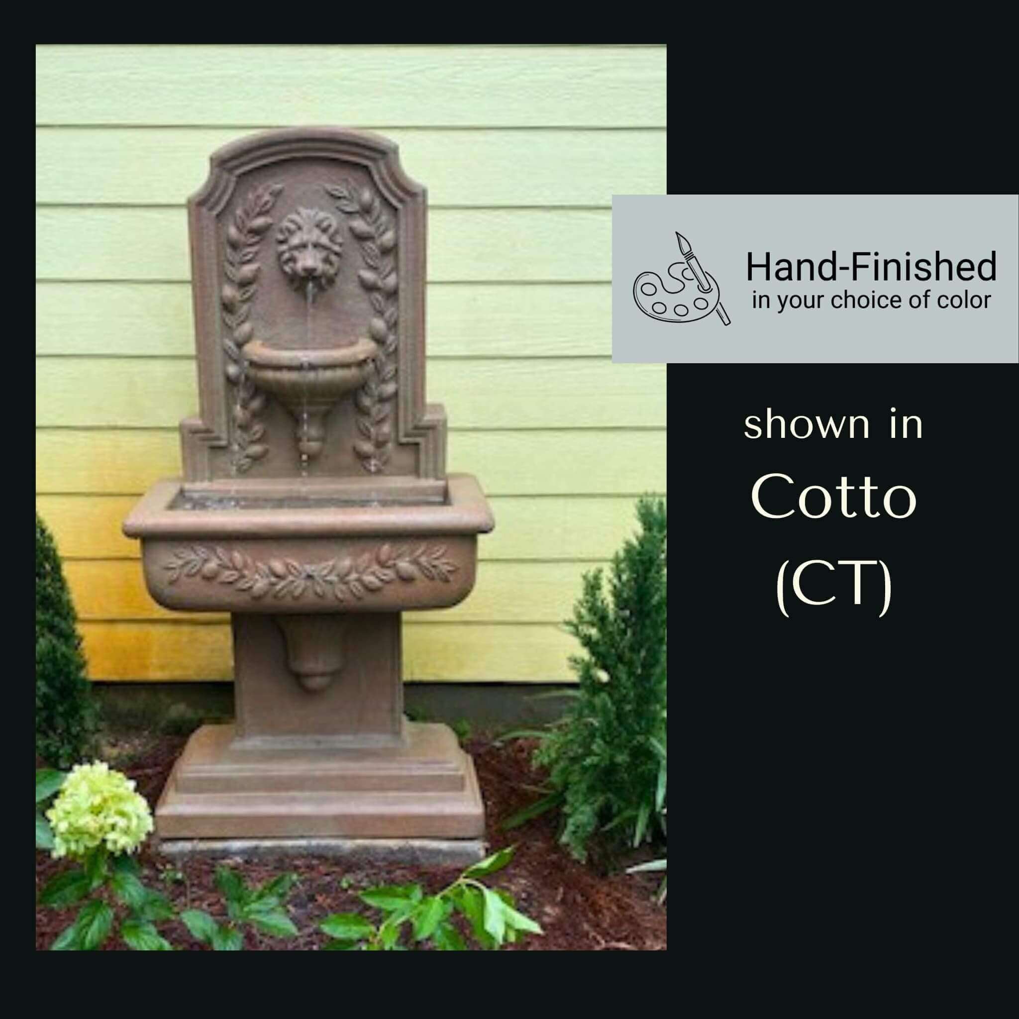 Sorrentine Lion Head Concrete Wall Fountain - Giannini #1189