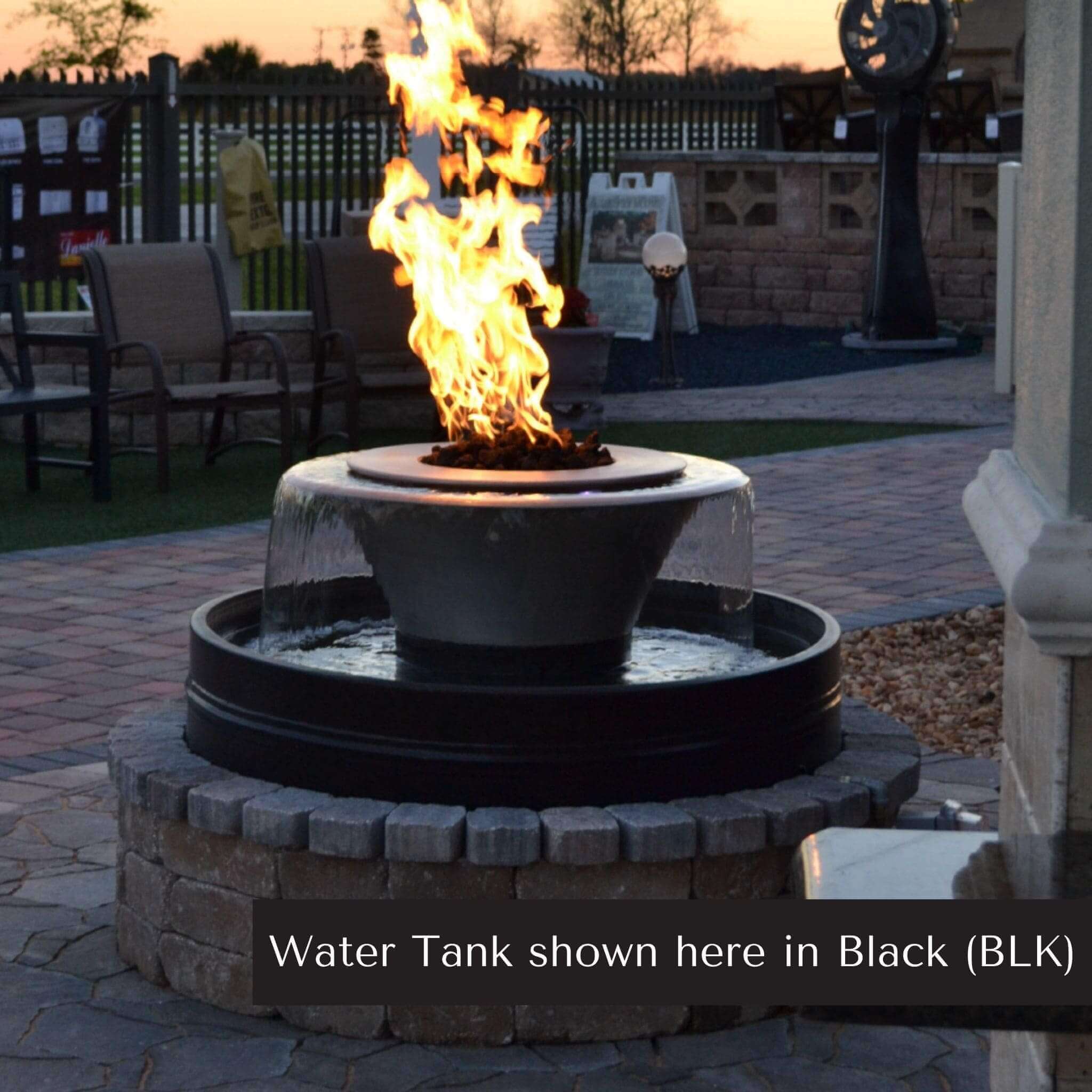 Olympian 360° Spill Round Fire & Water Fountain - Outdoor Plus