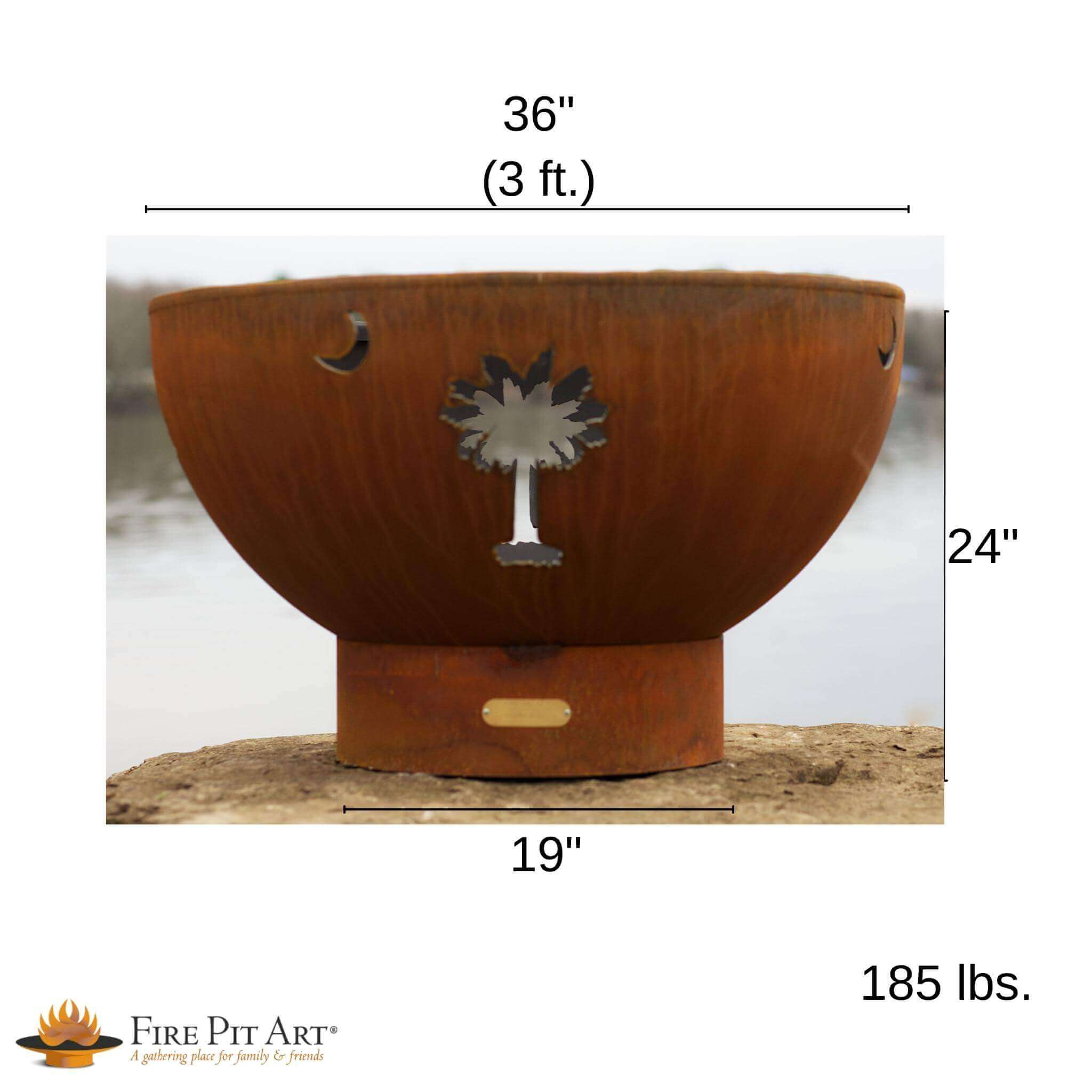 Tropical Moon Gas Fire Pit in Steel - Fire Pit Art
