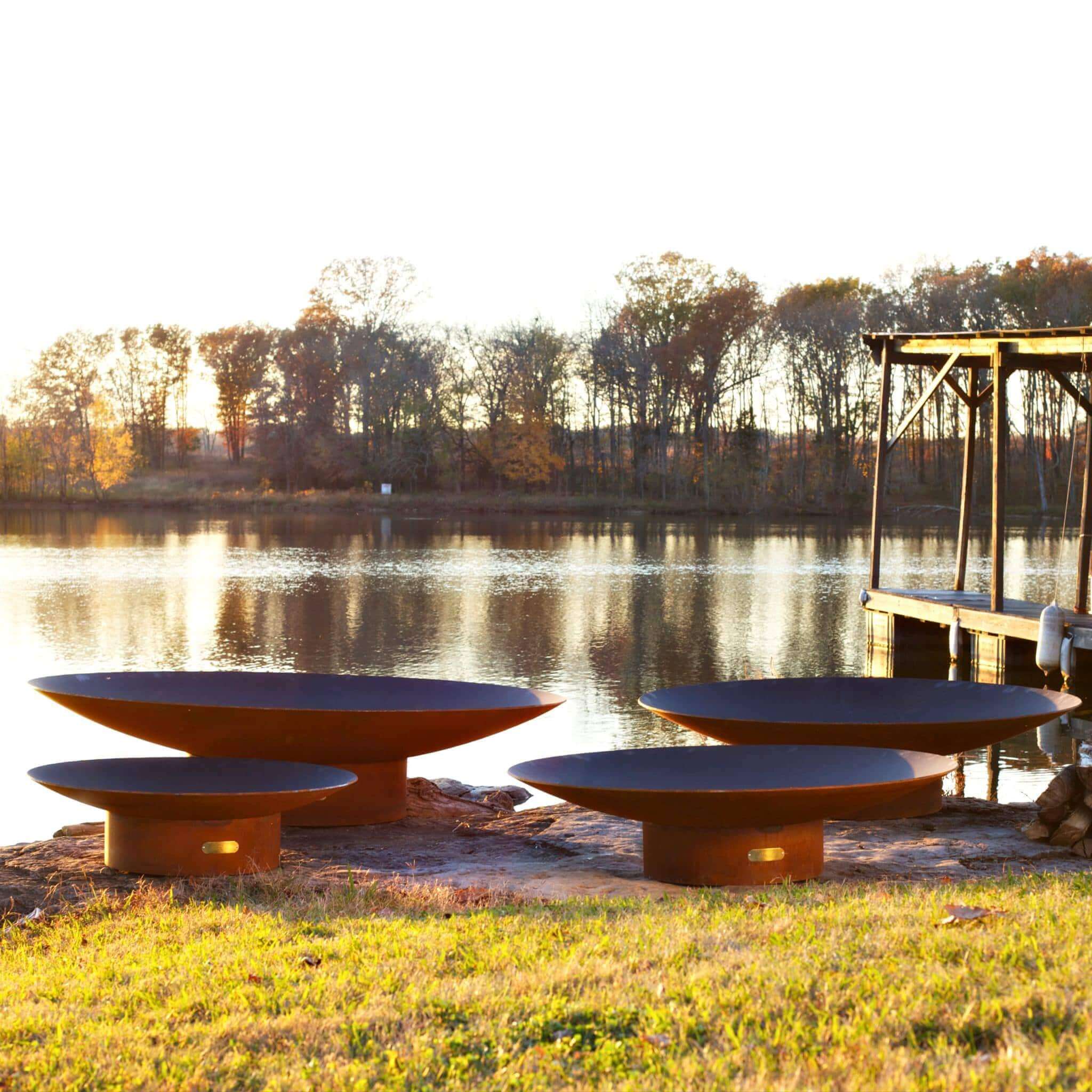 Asia Series Wok-Style Wood Burning Fire Pit in Steel - Fire Pit Art