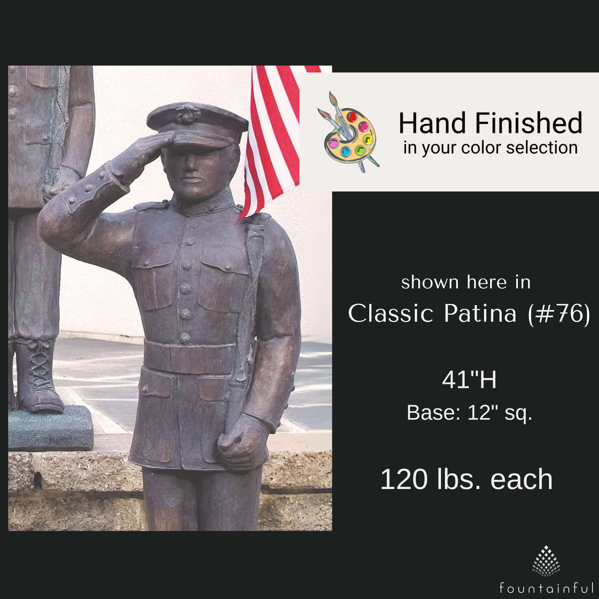 U.S. Military Tall Armed Forces Concrete Statues - Massarellis