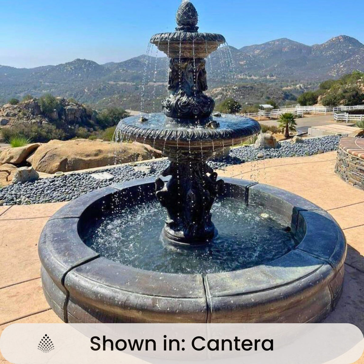 Cavalli 2-Tier Concrete Pond Fountain - Fiore #2133