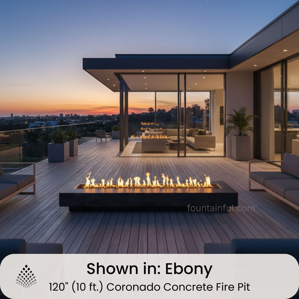 10-foot Coronado Concrete Fire Pit in Ebony Black