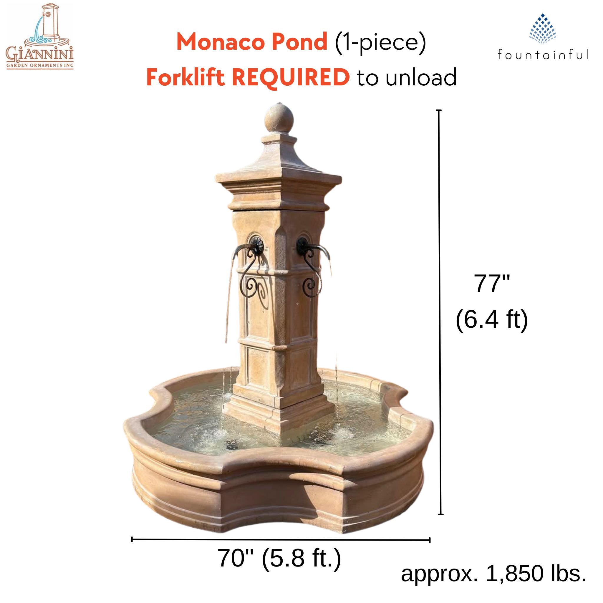 Aquitaine Concrete Pond Fountain - Giannini