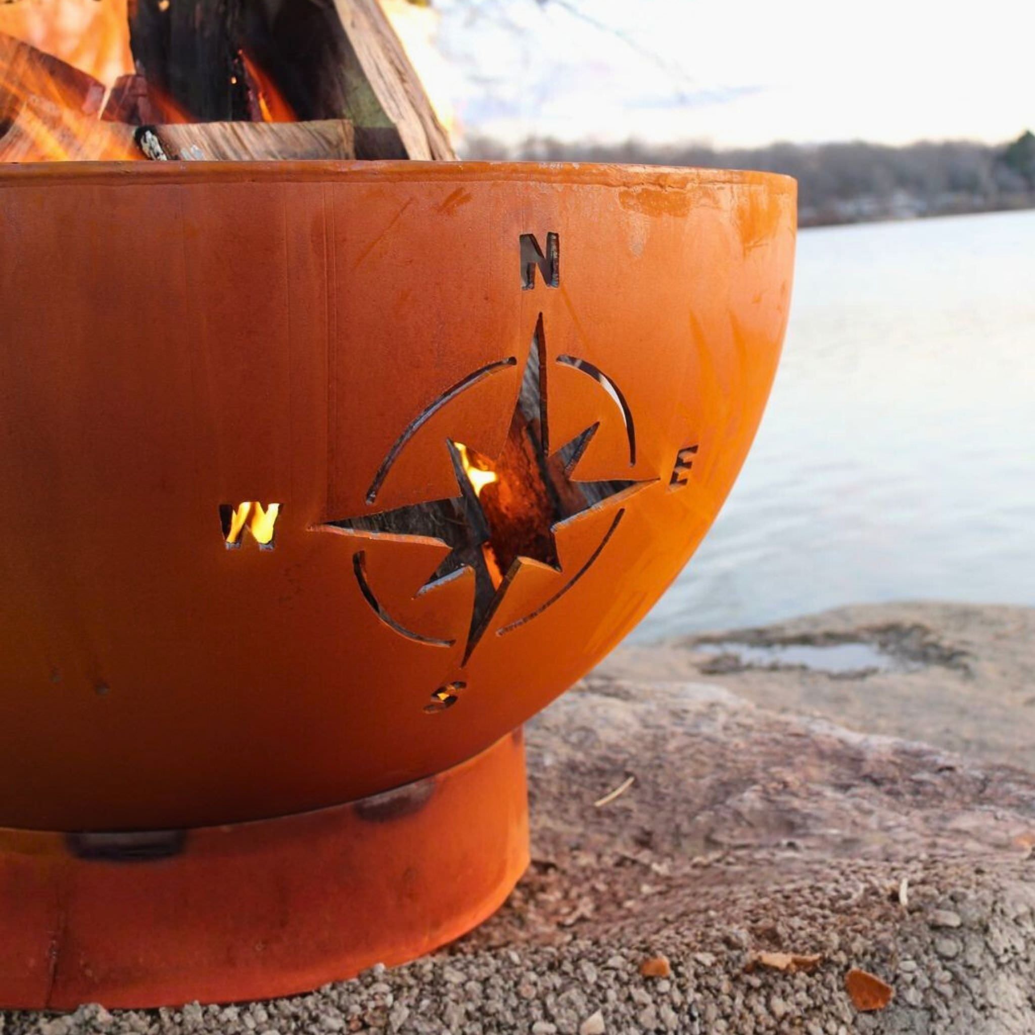 Navigator Wood Burning Fire Pit in Steel - Fire Pit Art