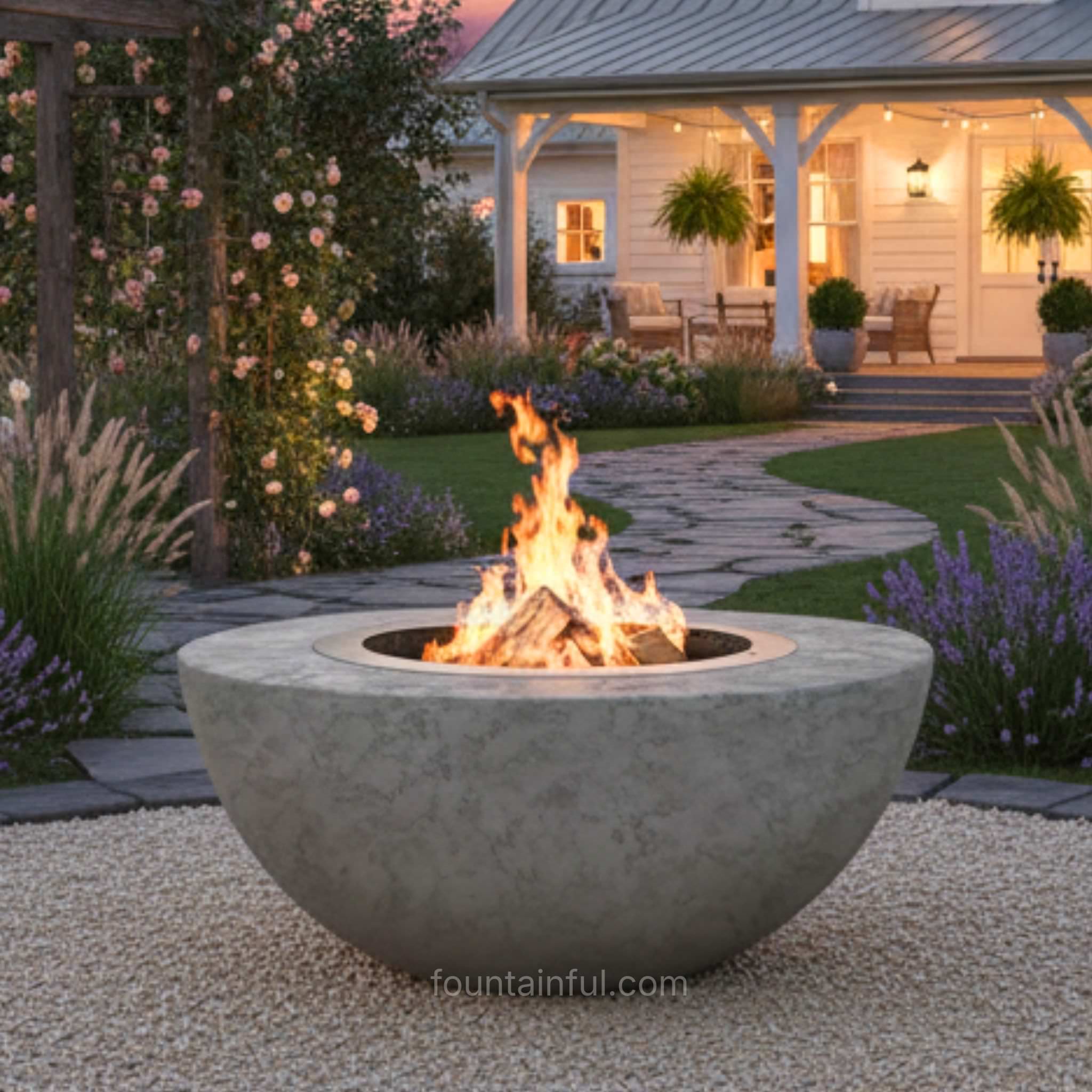 Luna Smokeless Round Concrete Fire Pit - Phoenix Design Cast - GFRC