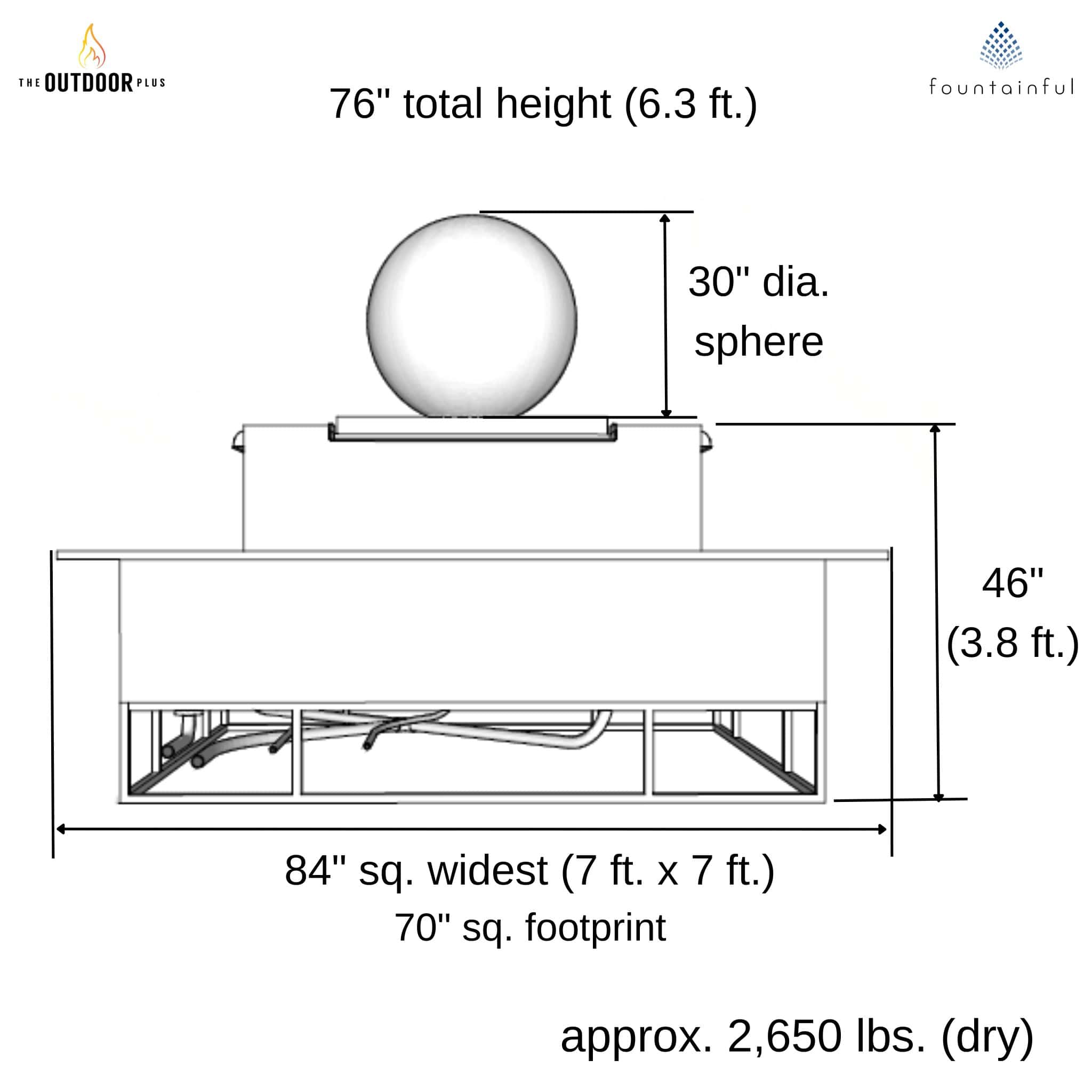 Atlas Crystal Sphere Fire & Water Fountain - The Outdoor Plus