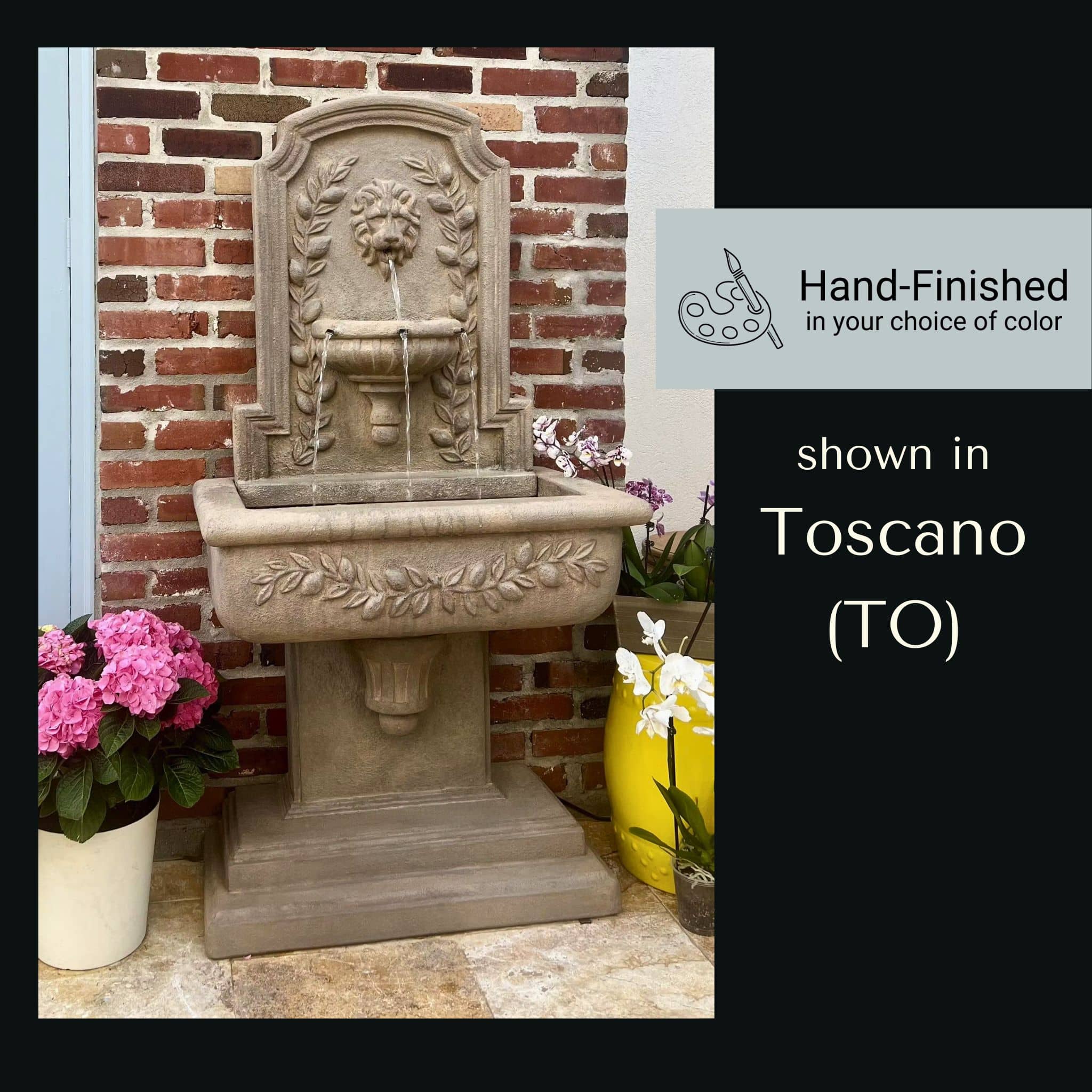 Sorrentine Lion Head Concrete Wall Fountain - Giannini #1189