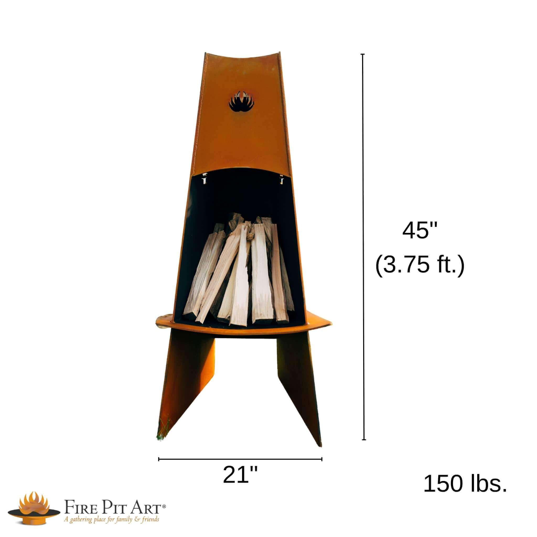 Vesuvius Wood Burning Fire Pit in Steel - Fire Pit Art