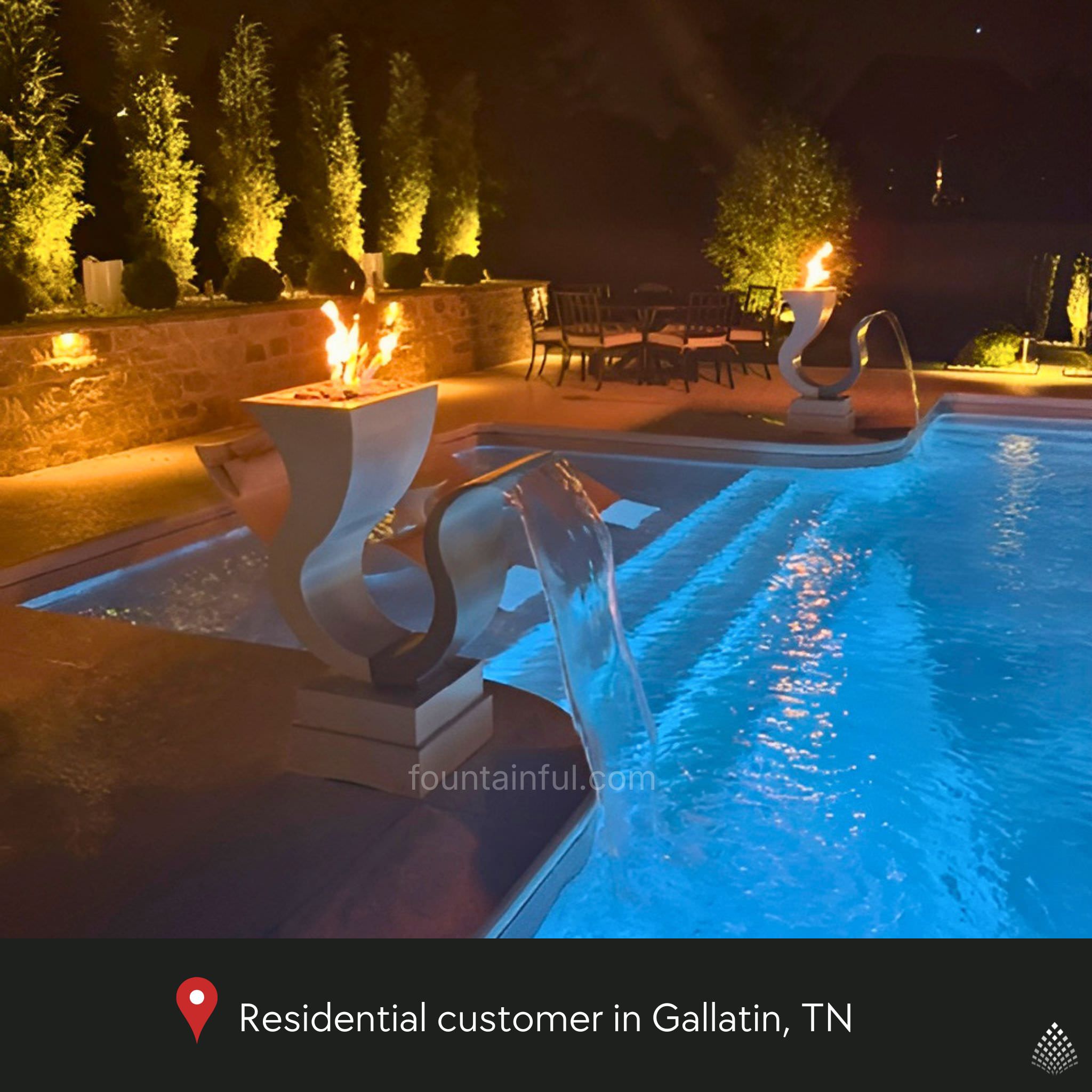 Designer Series #14 Steel Fire & Water Feature - Outdoor Plus
