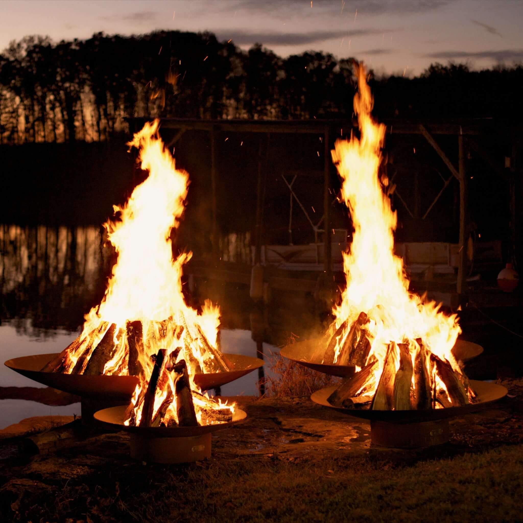 Asia Series Wok-Style Wood Burning Fire Pit in Steel - Fire Pit Art