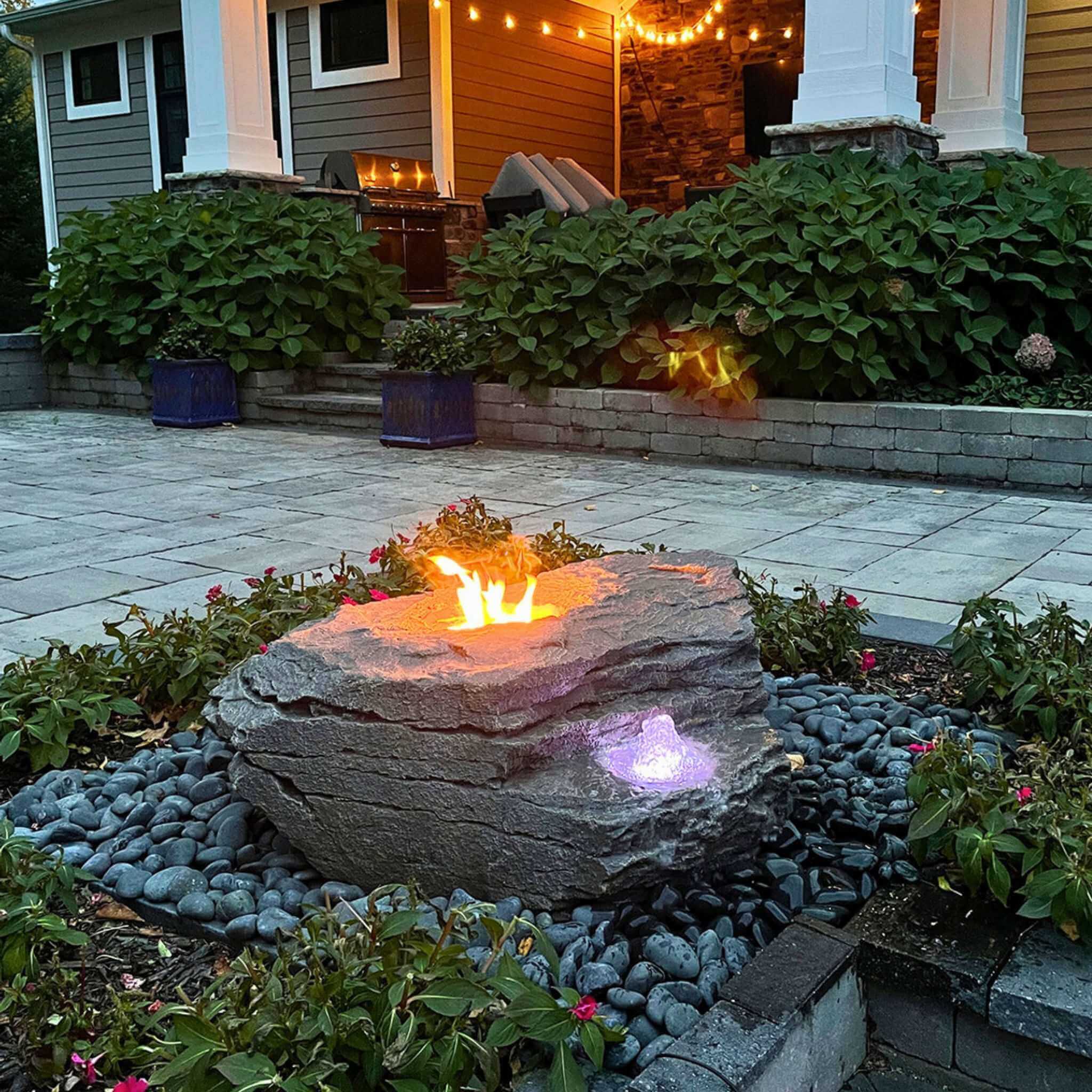 Fire & Water GFRC Boulder Fountain - Complete Kit - Blue Thumb