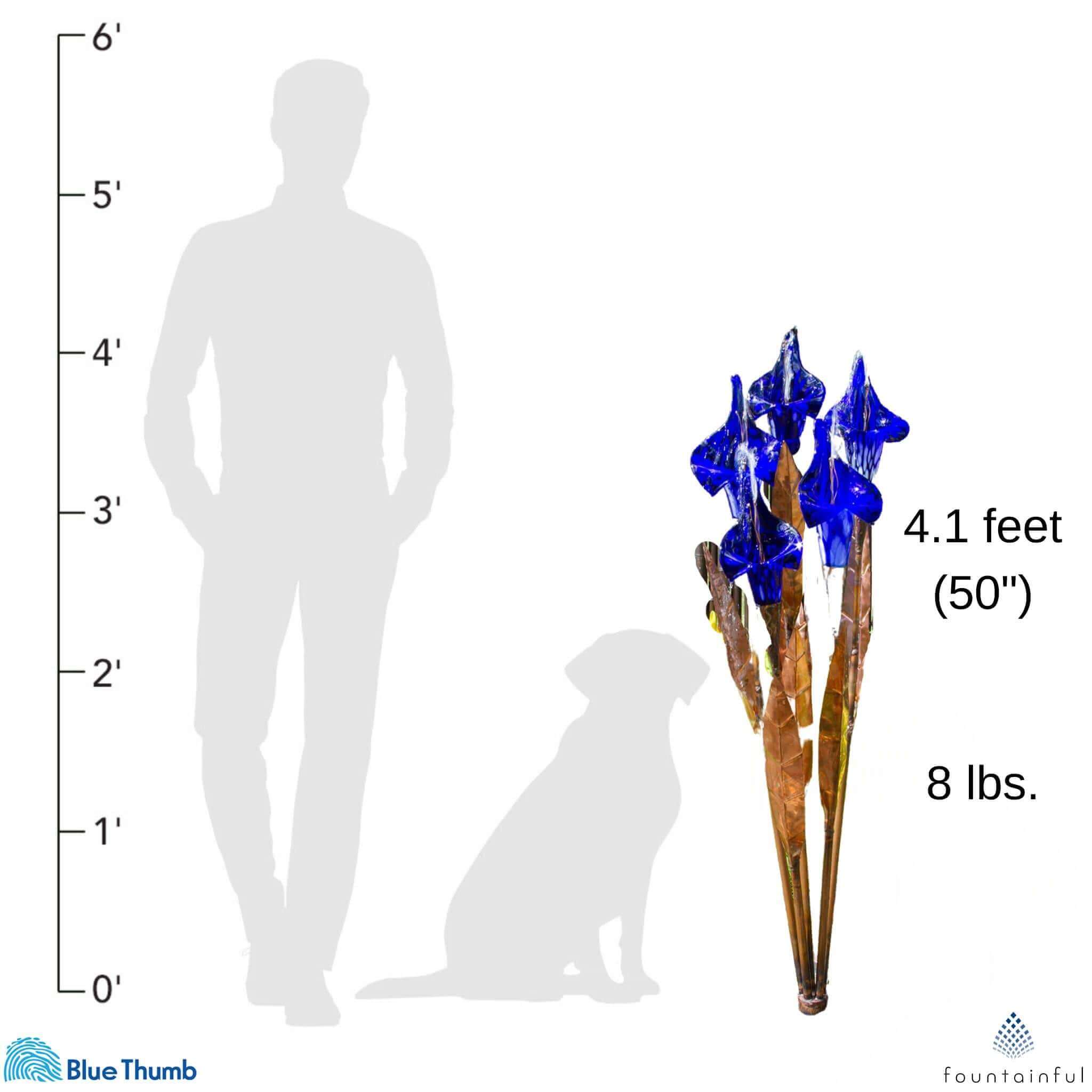 Blue Iris Copper & Glass Fountain Kit - Blue Thumb