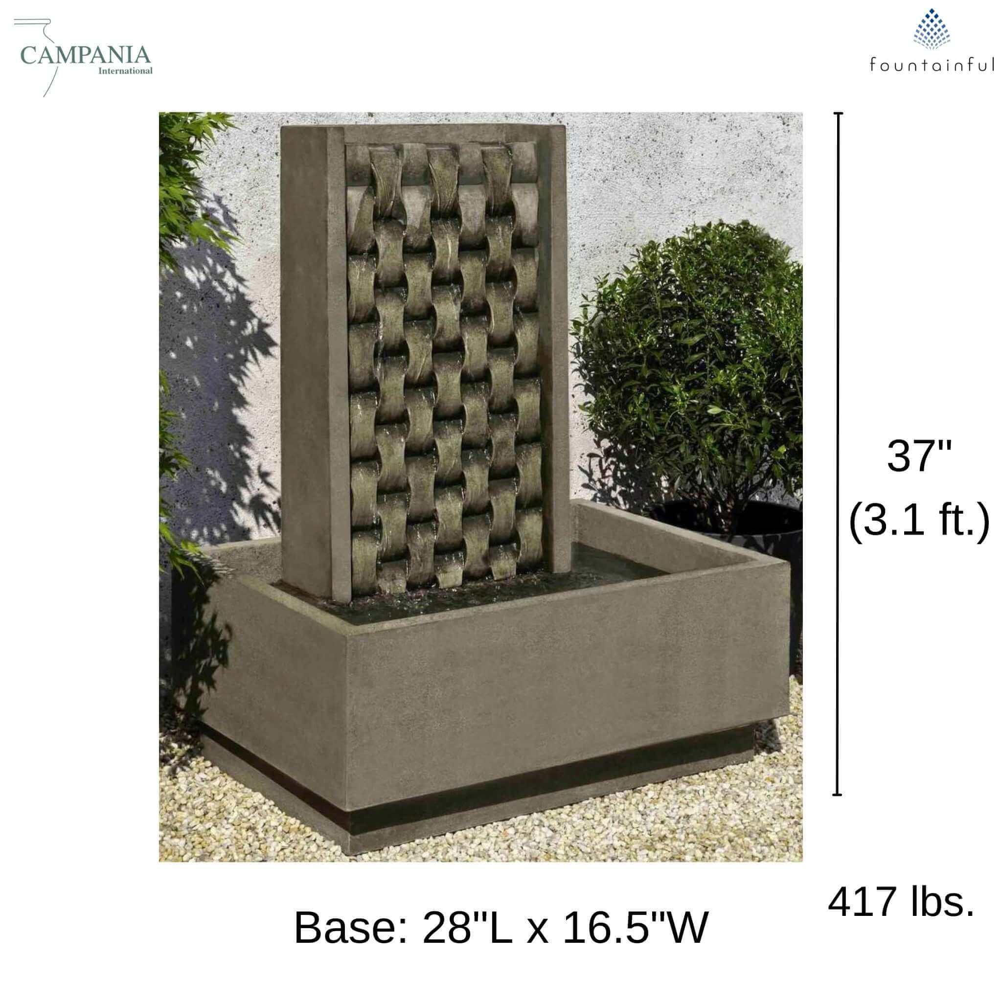 M Weave Concrete Wall Fountain - Campania #FT319